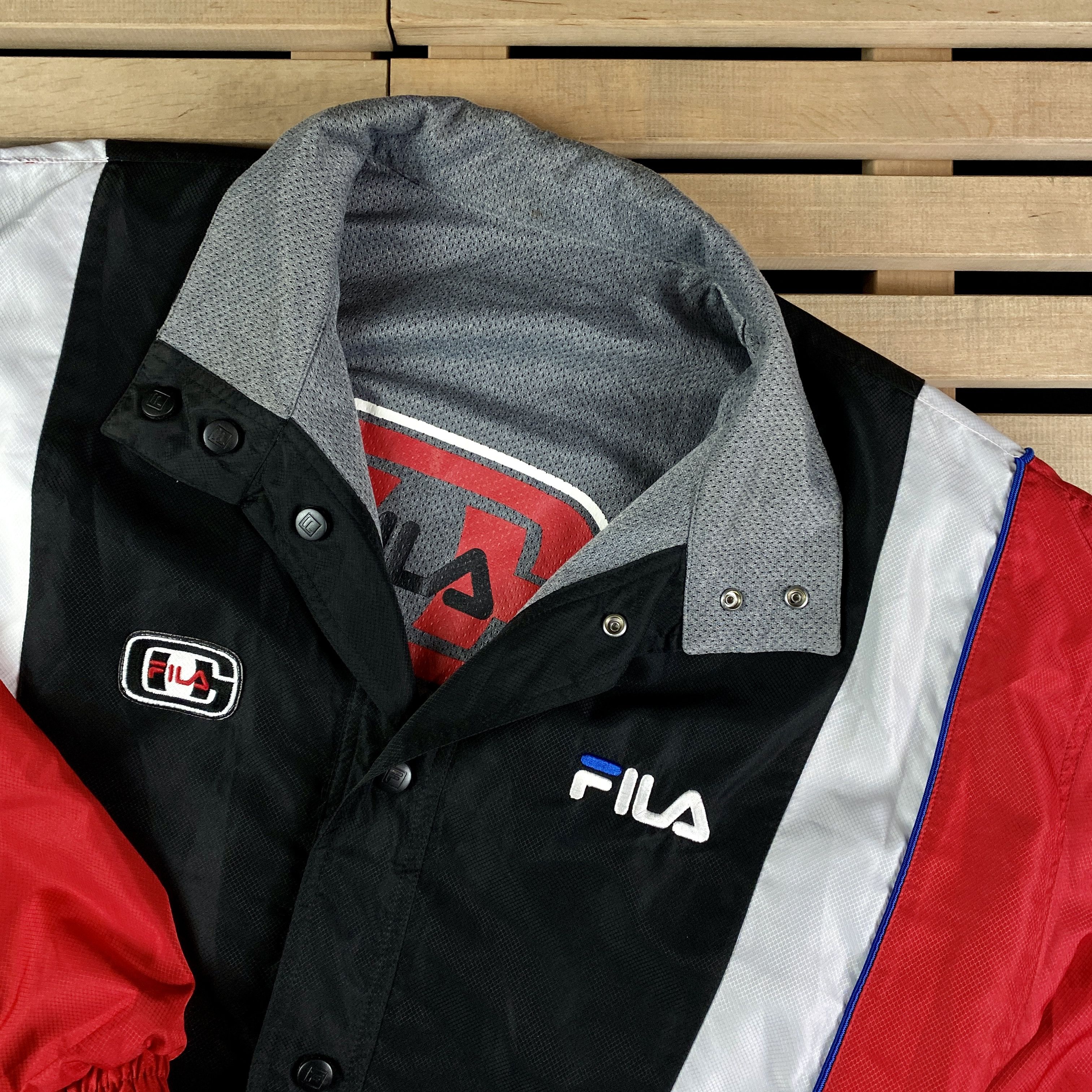 Fila × Vintage Mens Revirsible Nylon Bomber Jacket Fila Vintage Size L Size US L / EU 52-54 / 3 - 2 Thumbnail