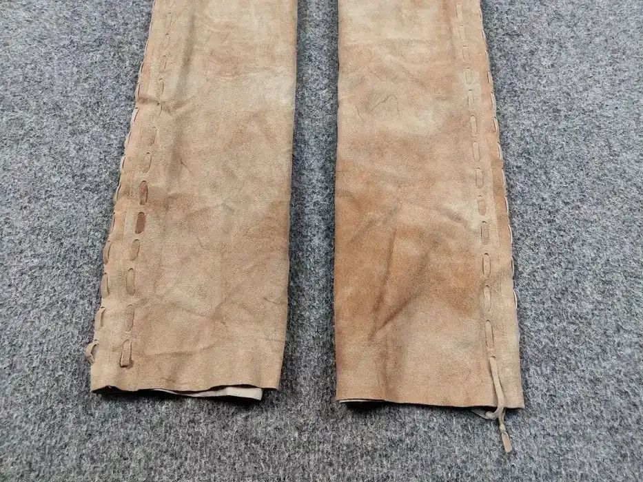 Japanese Brand Vintage Japanese suede leather Strap Bondage Trousers Pants Size 34" / US 12 / IT 48 - 4 Thumbnail