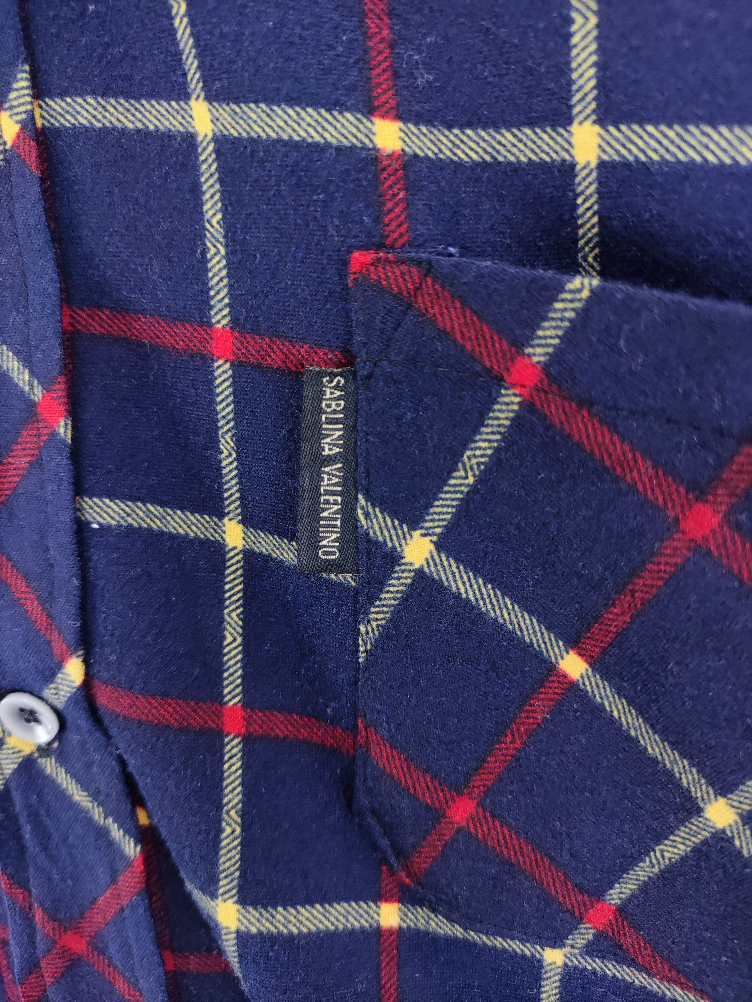 Flannel Vintage Sablina Valentino Lining Fleece Shirt Button Up Size US M / EU 48-50 / 2 - 2 Thumbnail