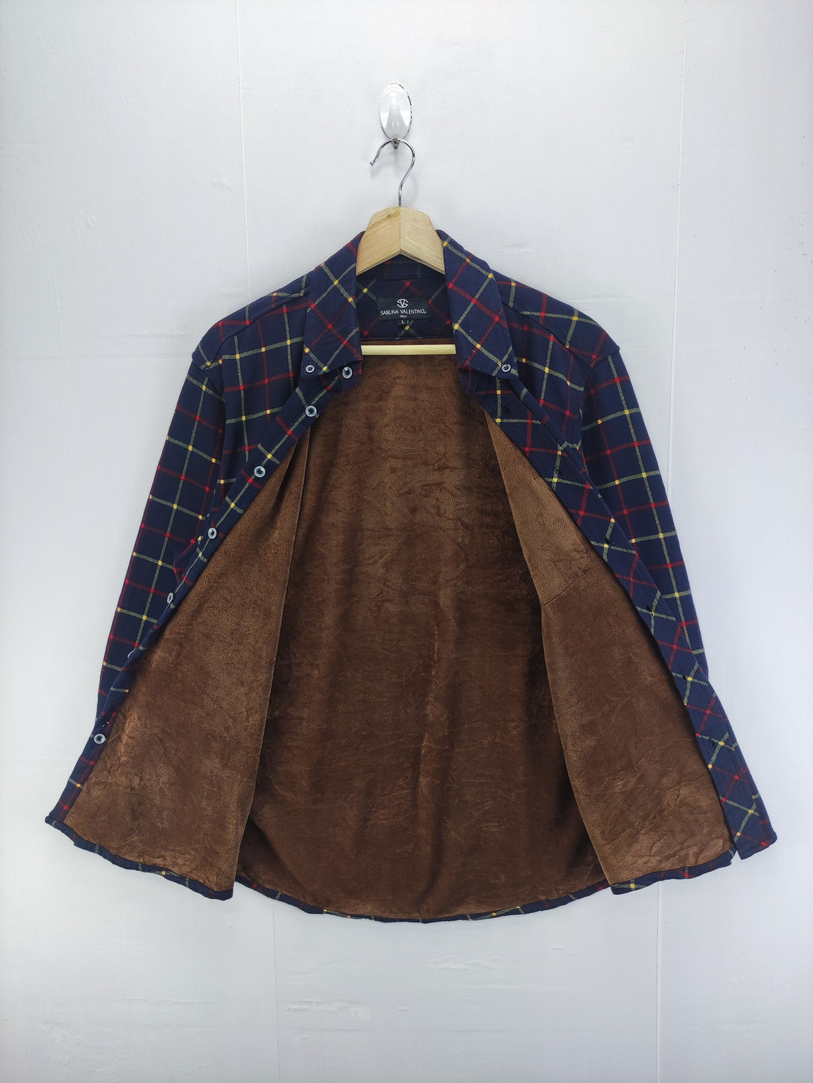 Flannel Vintage Sablina Valentino Lining Fleece Shirt Button Up Size US M / EU 48-50 / 2 - 4 Thumbnail