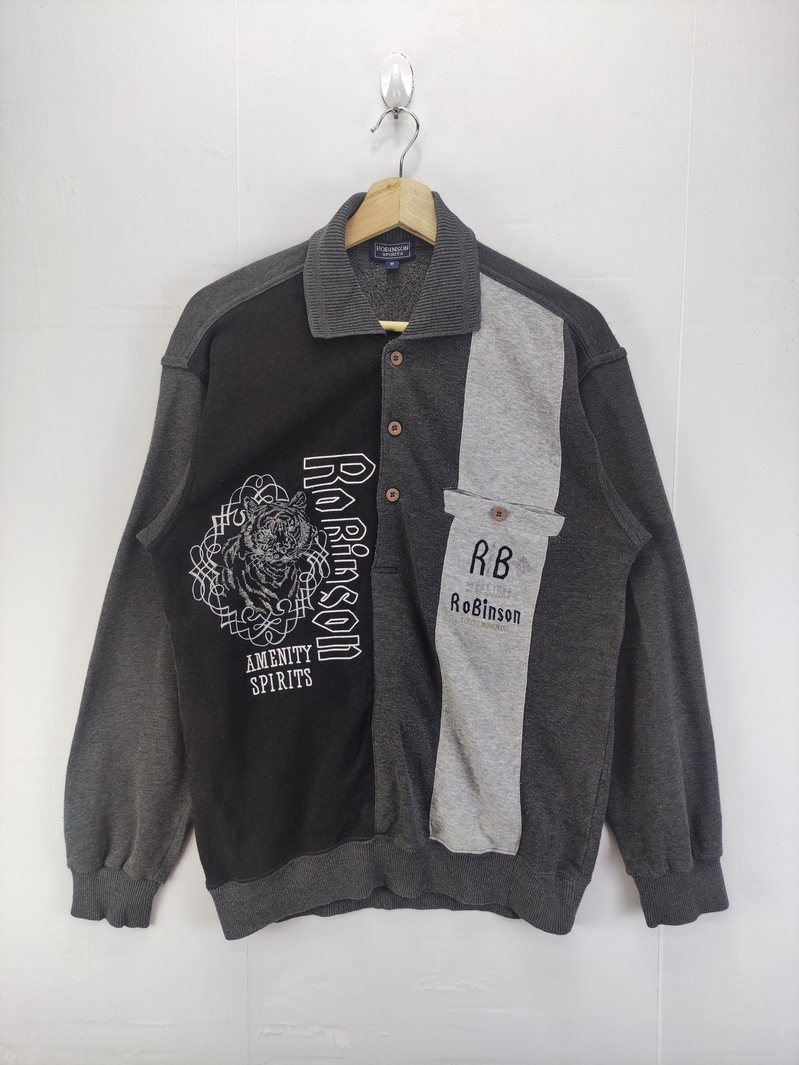 image of Vintage Sweater Robinson Spirit Embroidered Logo Polo, Men's (Size Medium)