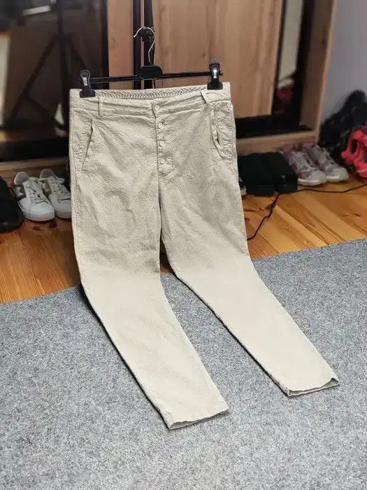 Transit Transit Par Such Beige Textured Cotton Trouser Pants Japan Size 32" / US 10 / IT 46 - 10 Thumbnail
