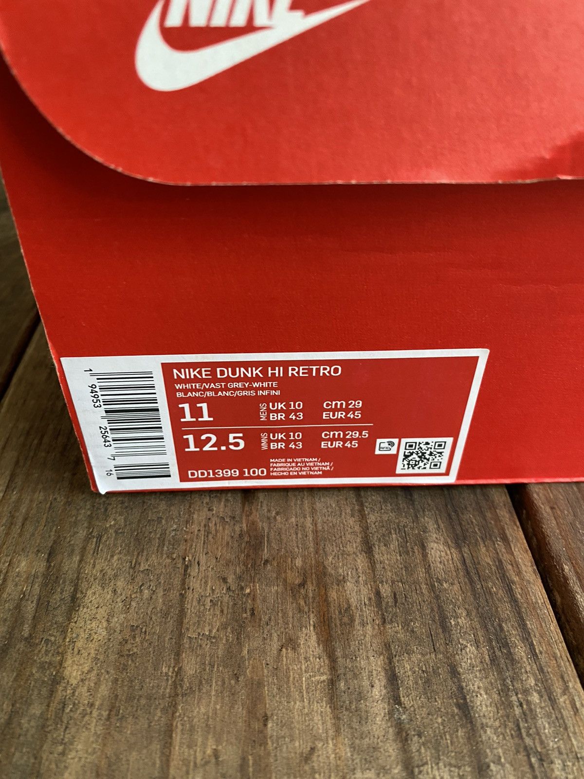 Nike 2021 Nike Dunk High Retro White Vast Grey Size US 11 / EU 44 - 10 Thumbnail