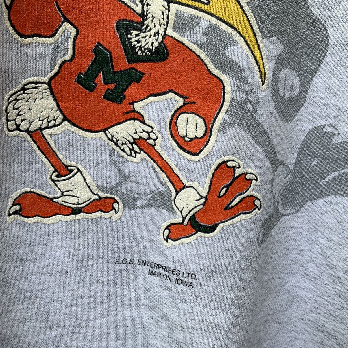 NCAA VINTAGE 90s MIAMI HURRICANES UNIVERSITY SWEATSHIRT Size US L / EU 52-54 / 3 - 6 Thumbnail