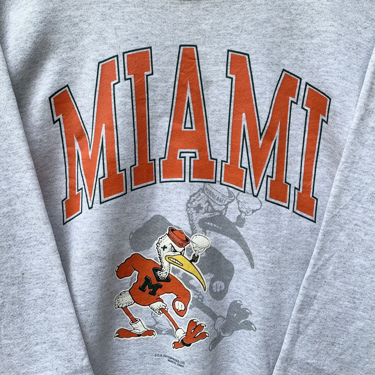 NCAA VINTAGE 90s MIAMI HURRICANES UNIVERSITY SWEATSHIRT Size US L / EU 52-54 / 3 - 5 Thumbnail