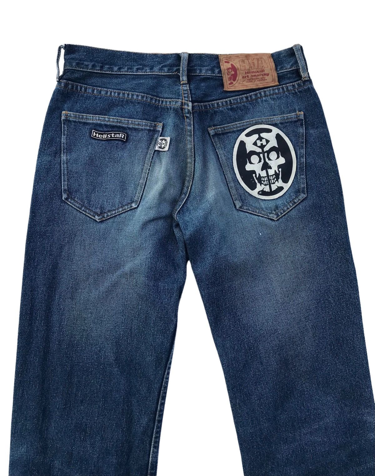 Japanese Brand Hell Star Art Or Anarchy Skull Denim Pants Size US 28 / EU 44 - 9 Thumbnail