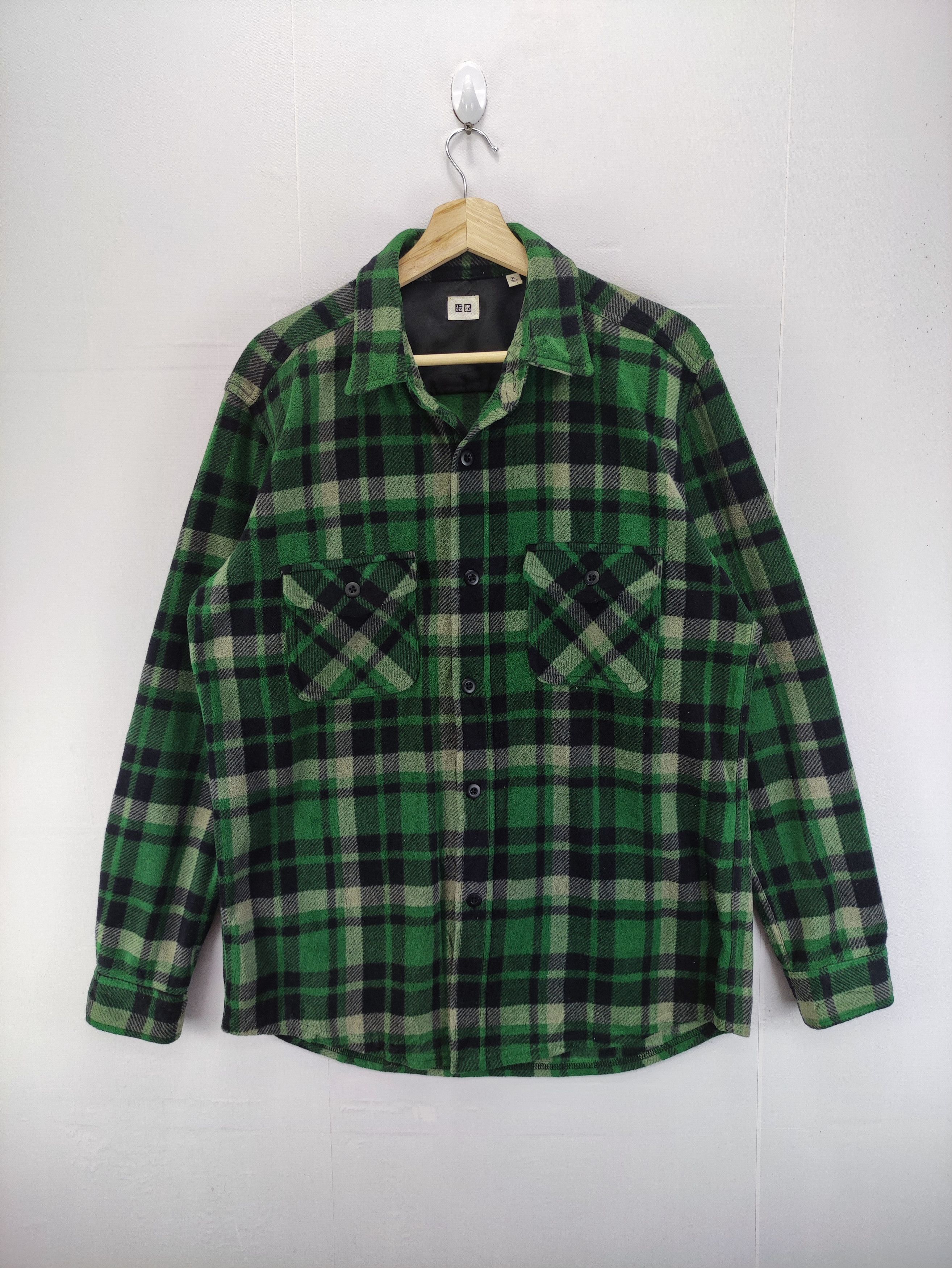 Uniqlo Vintage Uniqlo Shirt Button Up Checkered Fleece Size US L / EU 52-54 / 3 - 1 Thumbnail