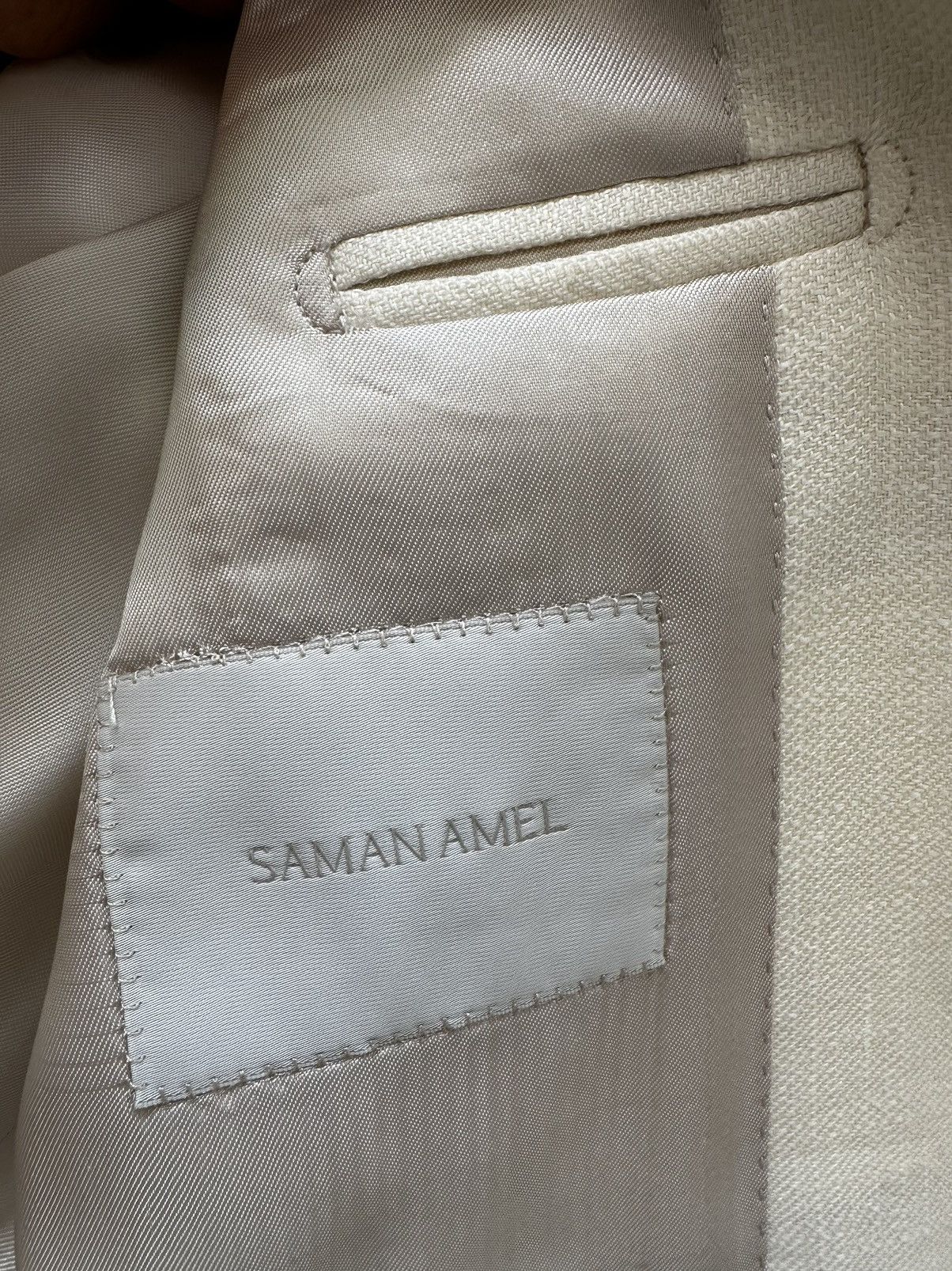 Other Samanamel - Off White Silk Linen Wool blend Jacket Size 50R - 19 Thumbnail