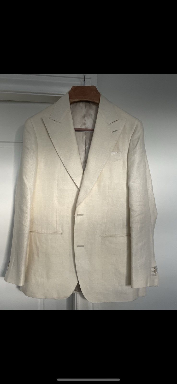 Other Samanamel - Off White Silk Linen Wool blend Jacket Size 50R - 1 Thumbnail