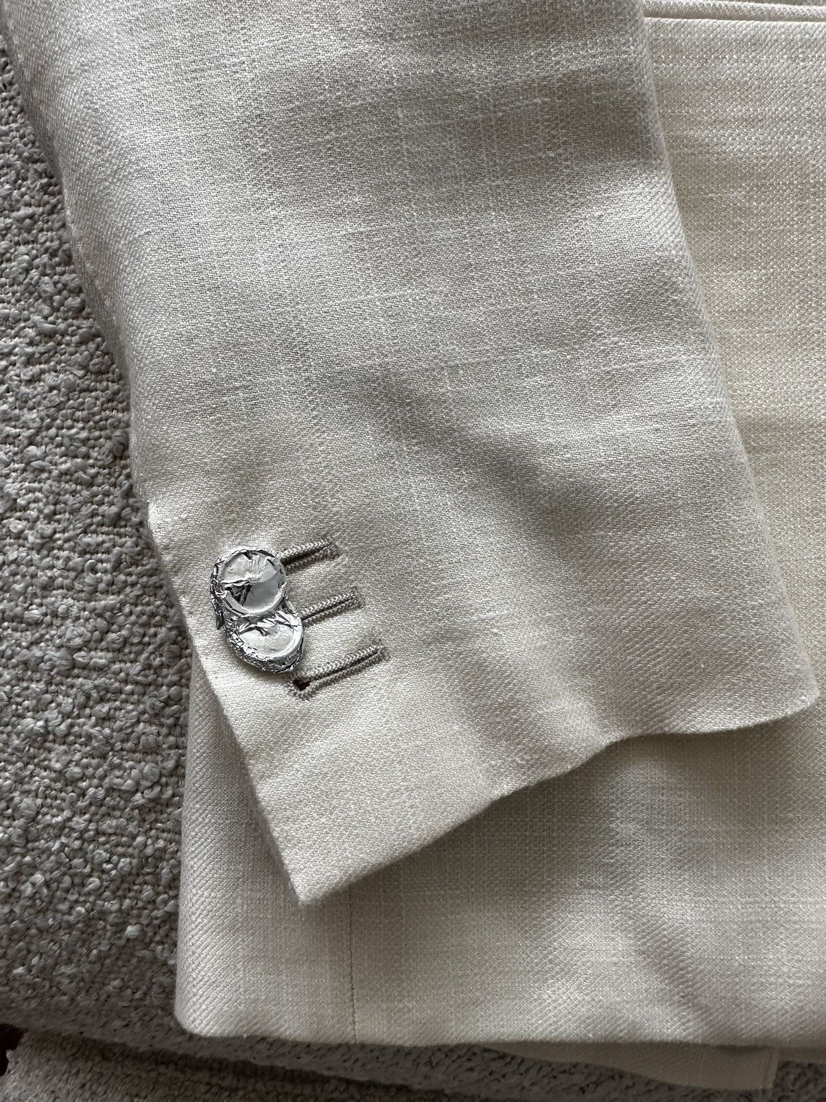 Other Samanamel - Off White Silk Linen Wool blend Jacket Size 50R - 12 Thumbnail