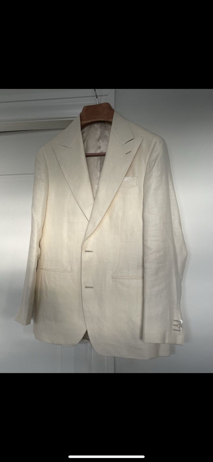 Other Samanamel - Off White Silk Linen Wool blend Jacket Size 50R - 6 Thumbnail