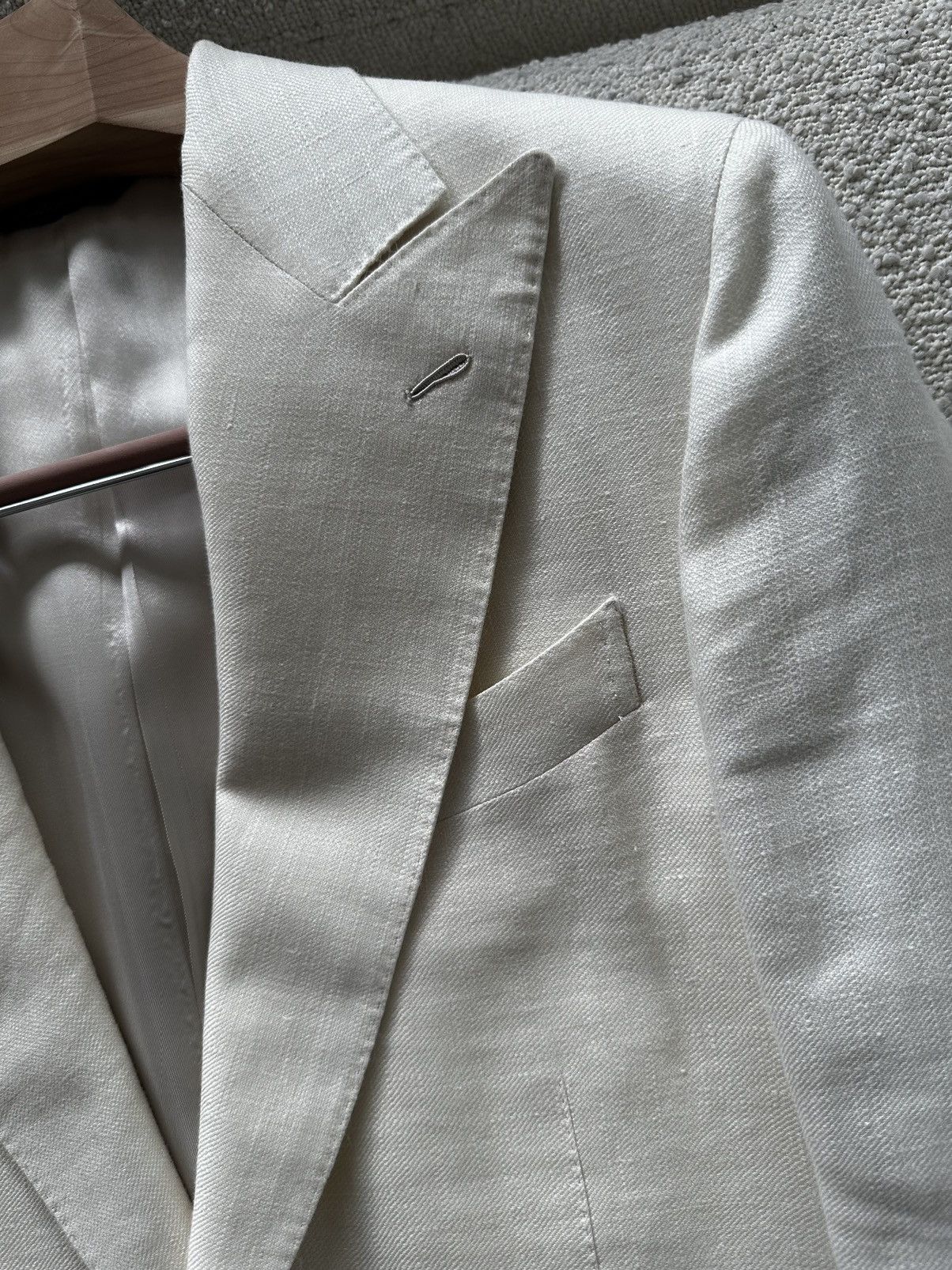 Other Samanamel - Off White Silk Linen Wool blend Jacket Size 50R - 10 Thumbnail