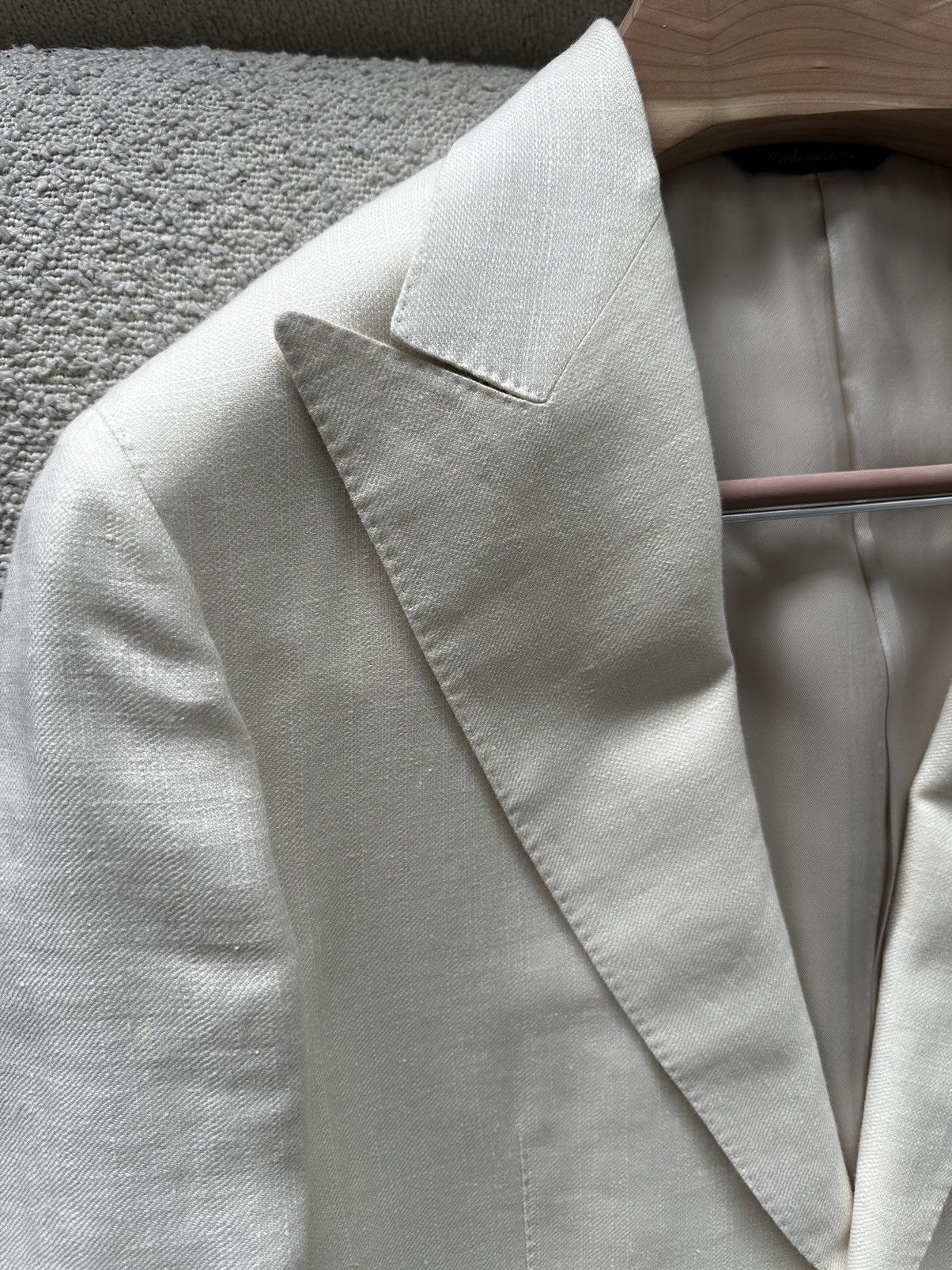 Other Samanamel - Off White Silk Linen Wool blend Jacket Size 50R - 8 Thumbnail