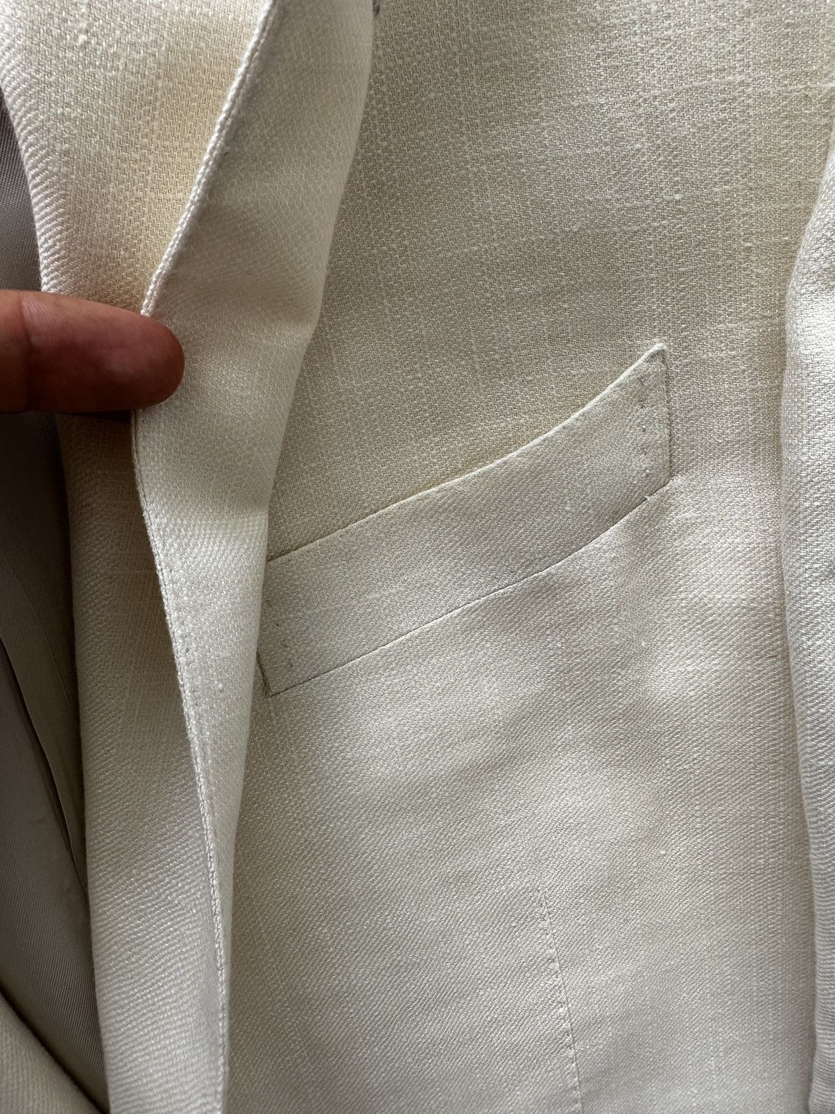 Other Samanamel - Off White Silk Linen Wool blend Jacket Size 50R - 16 Thumbnail