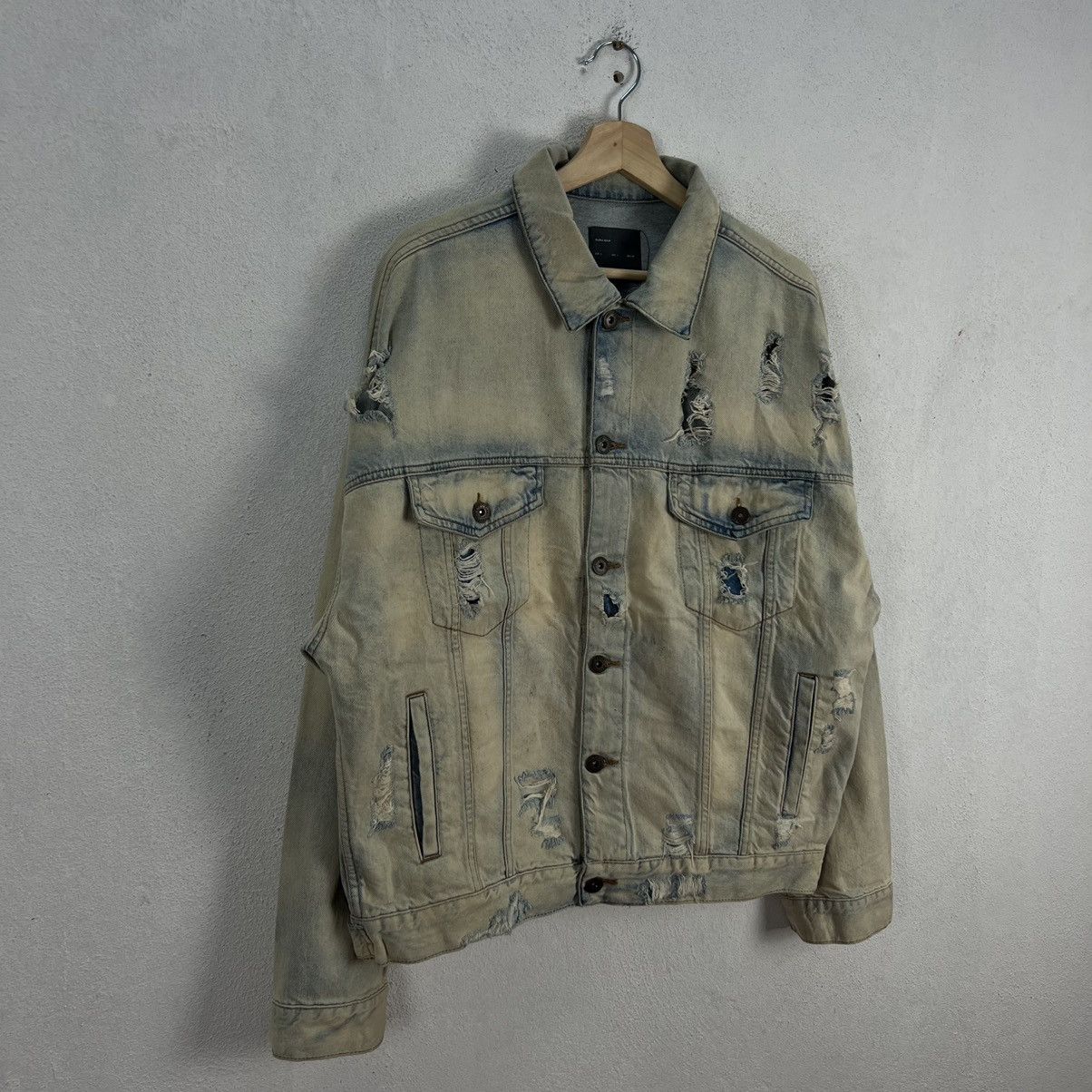 Japanese Brand VINTAGE ZARA MAN DISTRESSED DENIM JACKET ACID WASH DESIGN Size US L / EU 52-54 / 3 - 2 Thumbnail