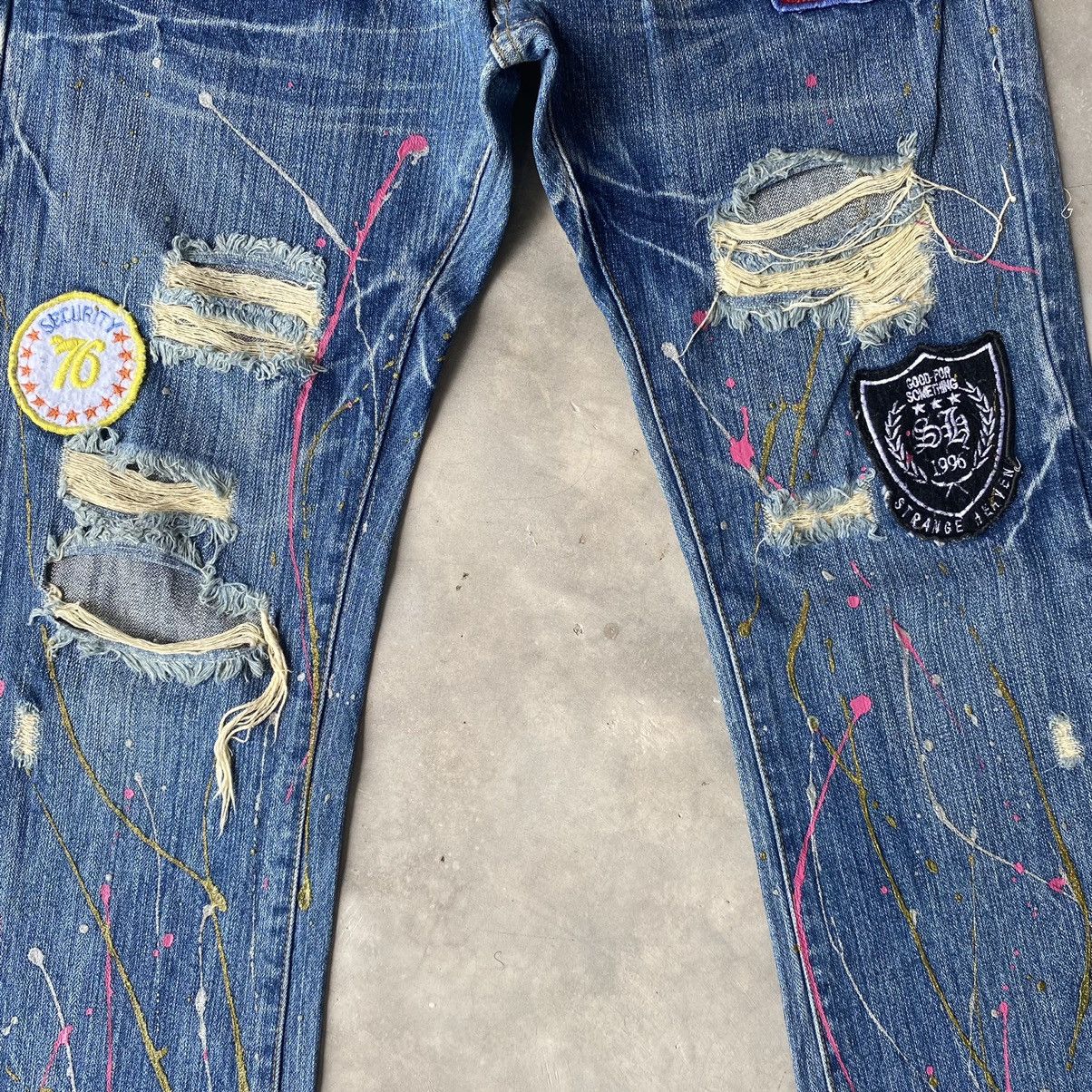 Japanese Brand × Seditionaries Peace love jeans patchwork distressed denim flare jeans Size US 30 / EU 46 - 3 Thumbnail