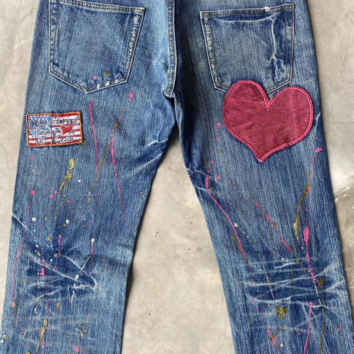 Japanese Brand × Seditionaries Peace love jeans patchwork distressed denim flare jeans Size US 30 / EU 46 - 7 Thumbnail