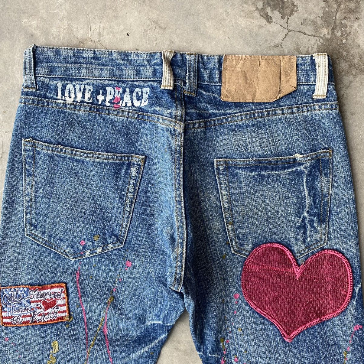 Japanese Brand × Seditionaries Peace love jeans patchwork distressed denim flare jeans Size US 30 / EU 46 - 8 Thumbnail