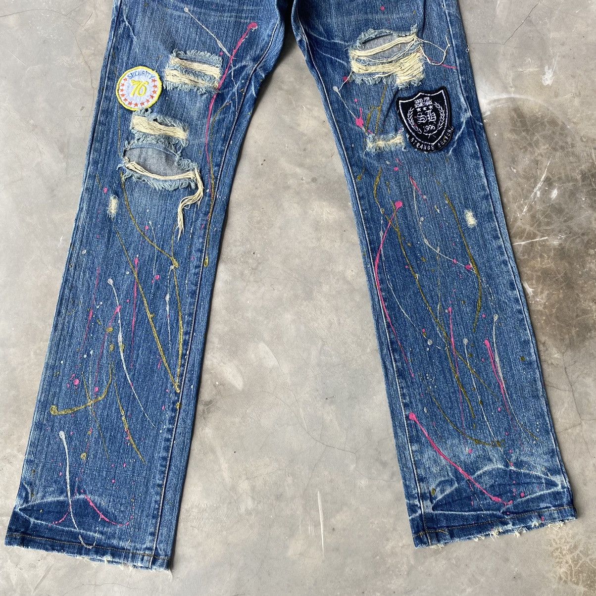 Japanese Brand × Seditionaries Peace love jeans patchwork distressed denim flare jeans Size US 30 / EU 46 - 2 Thumbnail