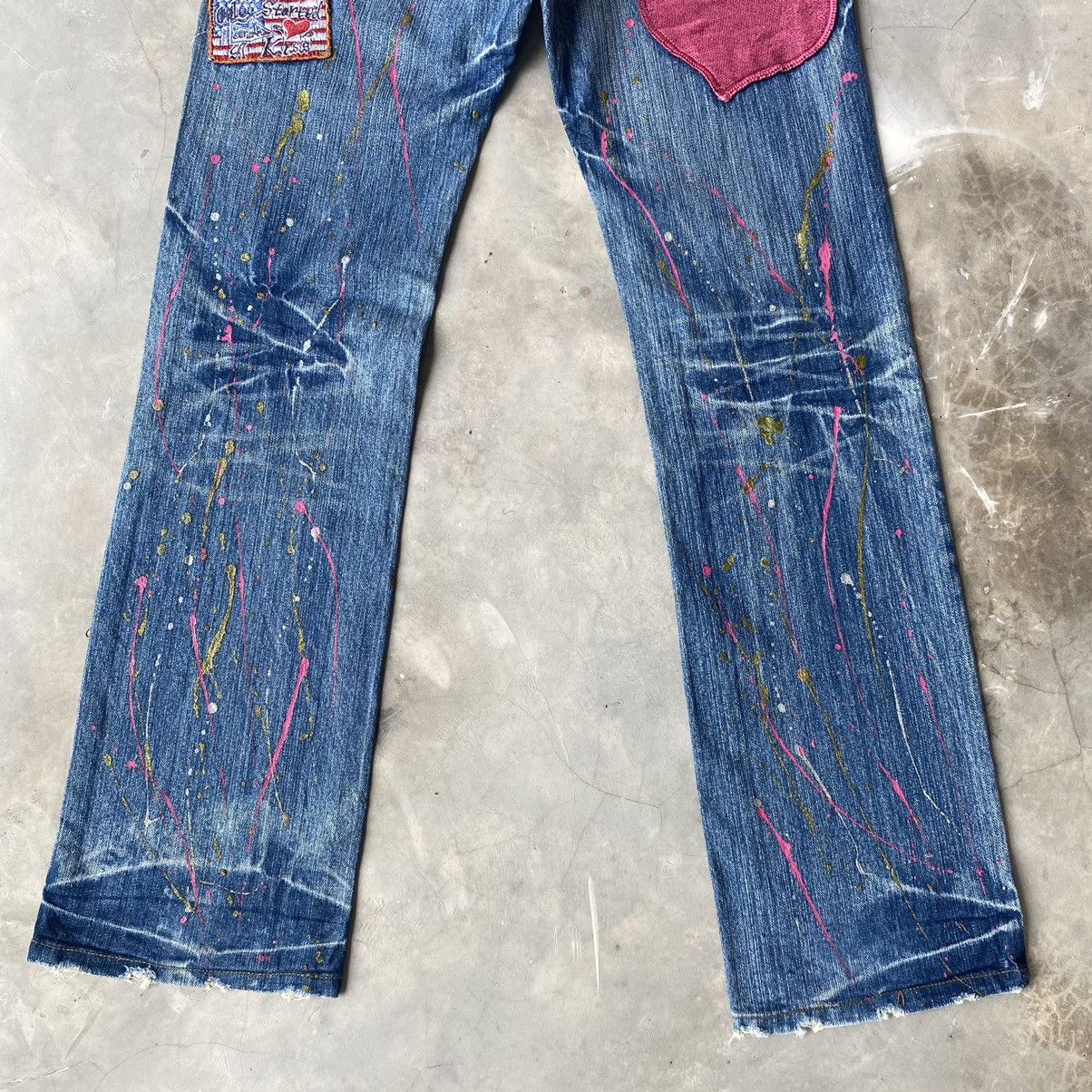 Japanese Brand × Seditionaries Peace love jeans patchwork distressed denim flare jeans Size US 30 / EU 46 - 6 Thumbnail