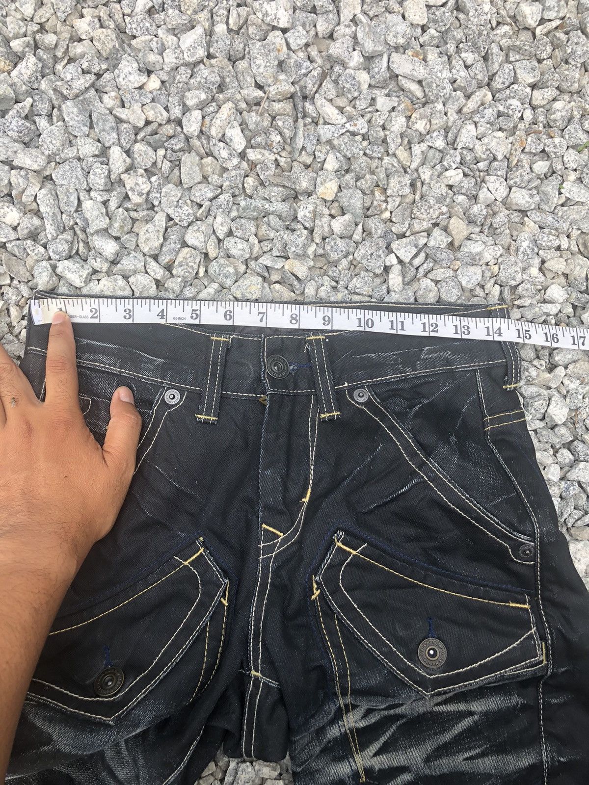 Back Number Distressed Jeans Back Buckle Jeans