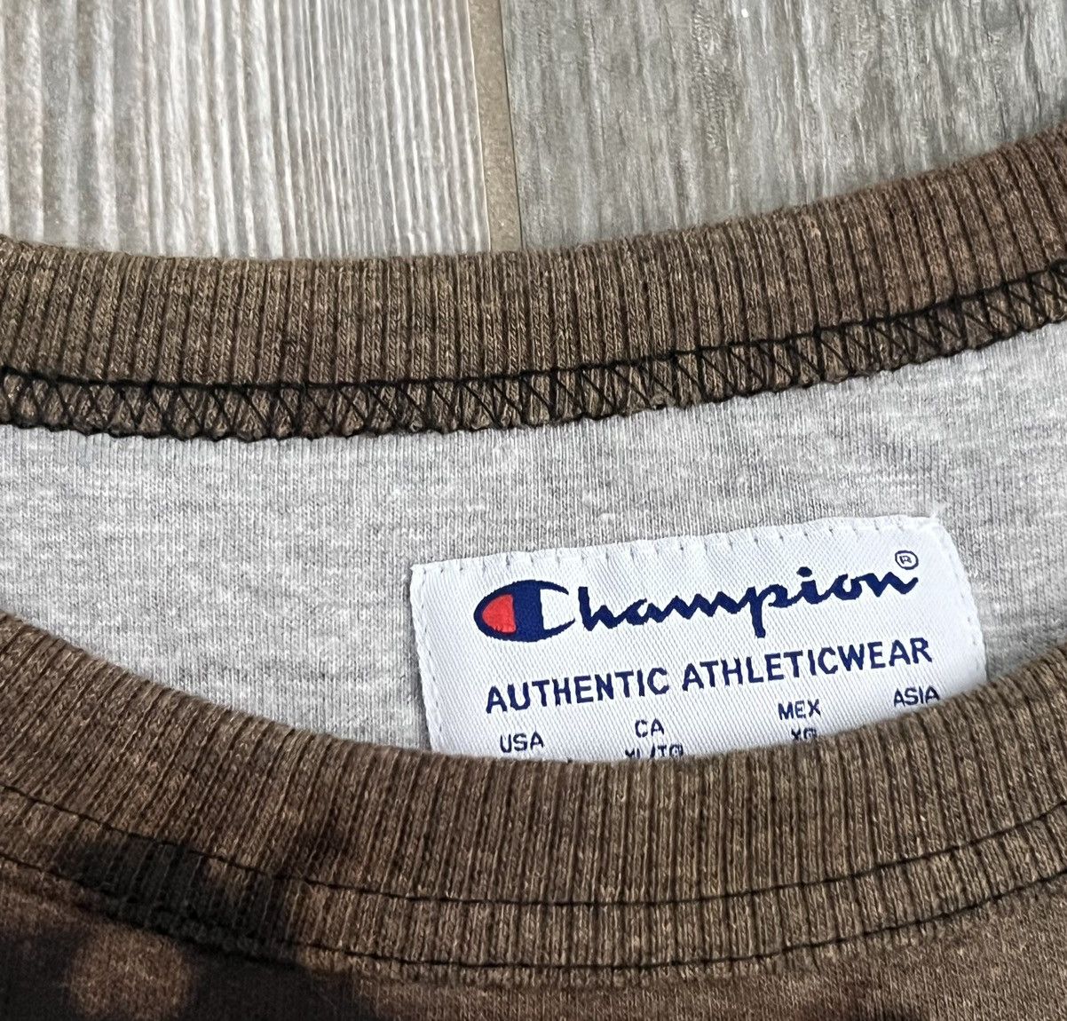 Champion × Vintage 1990s Champion Vintage Brown Tye Dye Vintage Crewneck Size US XL / EU 56 / 4 - 4 Thumbnail