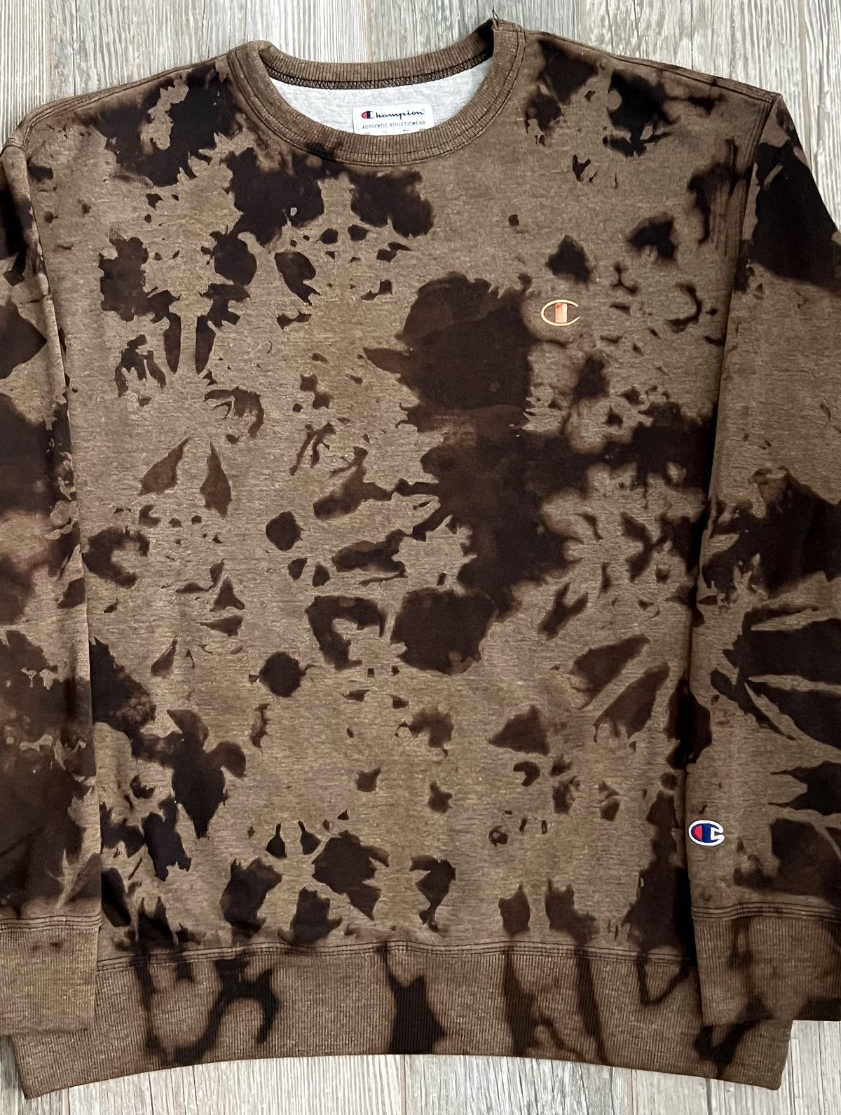 Champion × Vintage 1990s Champion Vintage Brown Tye Dye Vintage Crewneck Size US XL / EU 56 / 4 - 2 Thumbnail