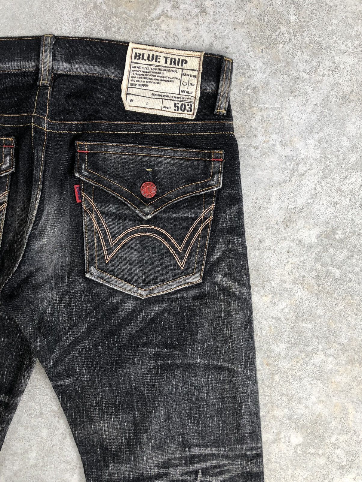 Edwin Edwin 503 Flare Jeans Distressed Jeans Denim Size US 34 / EU 50 - 10 Thumbnail