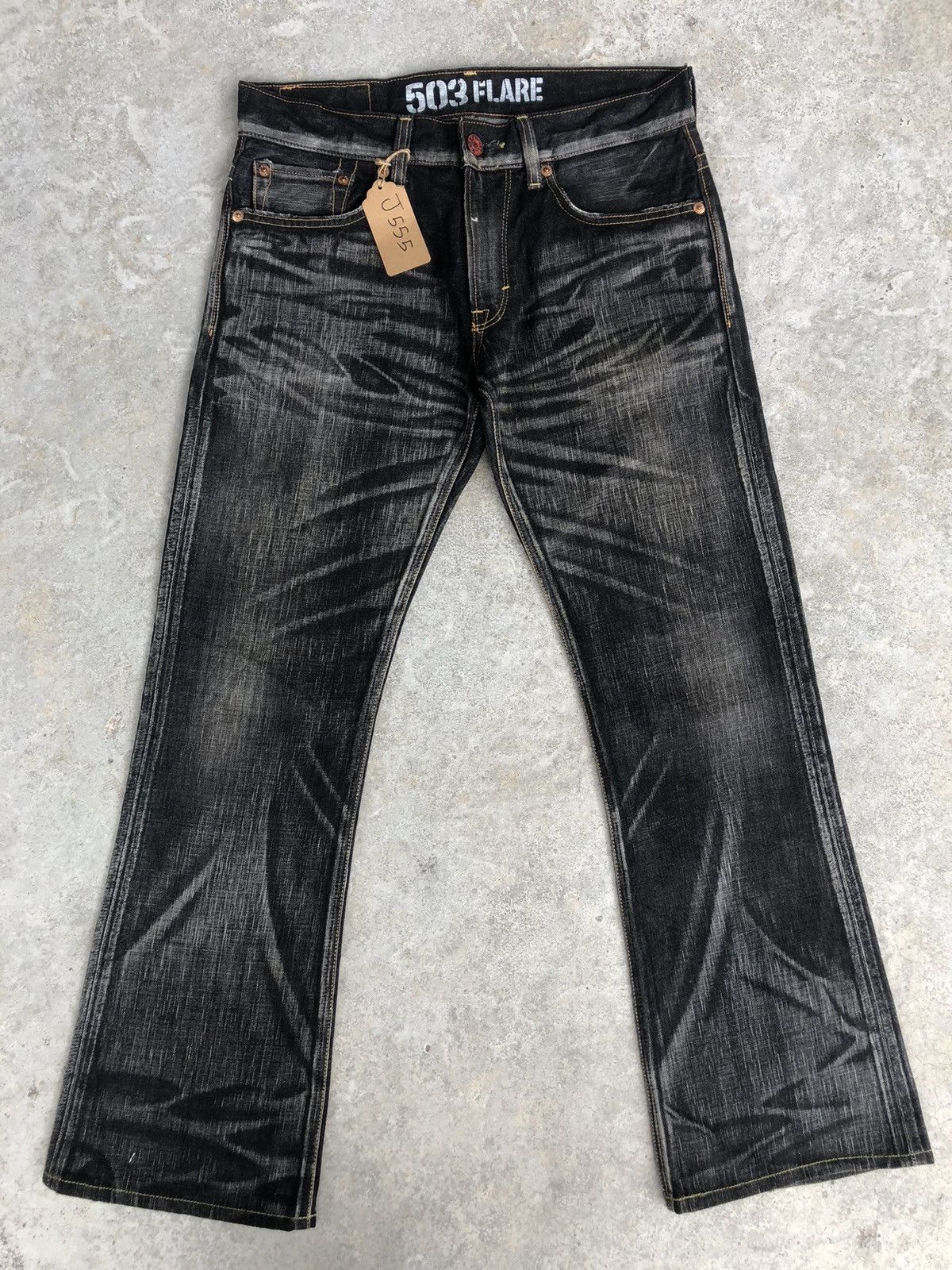 Edwin Edwin 503 Flare Jeans Distressed Jeans Denim Size US 34 / EU 50 - 1 Thumbnail