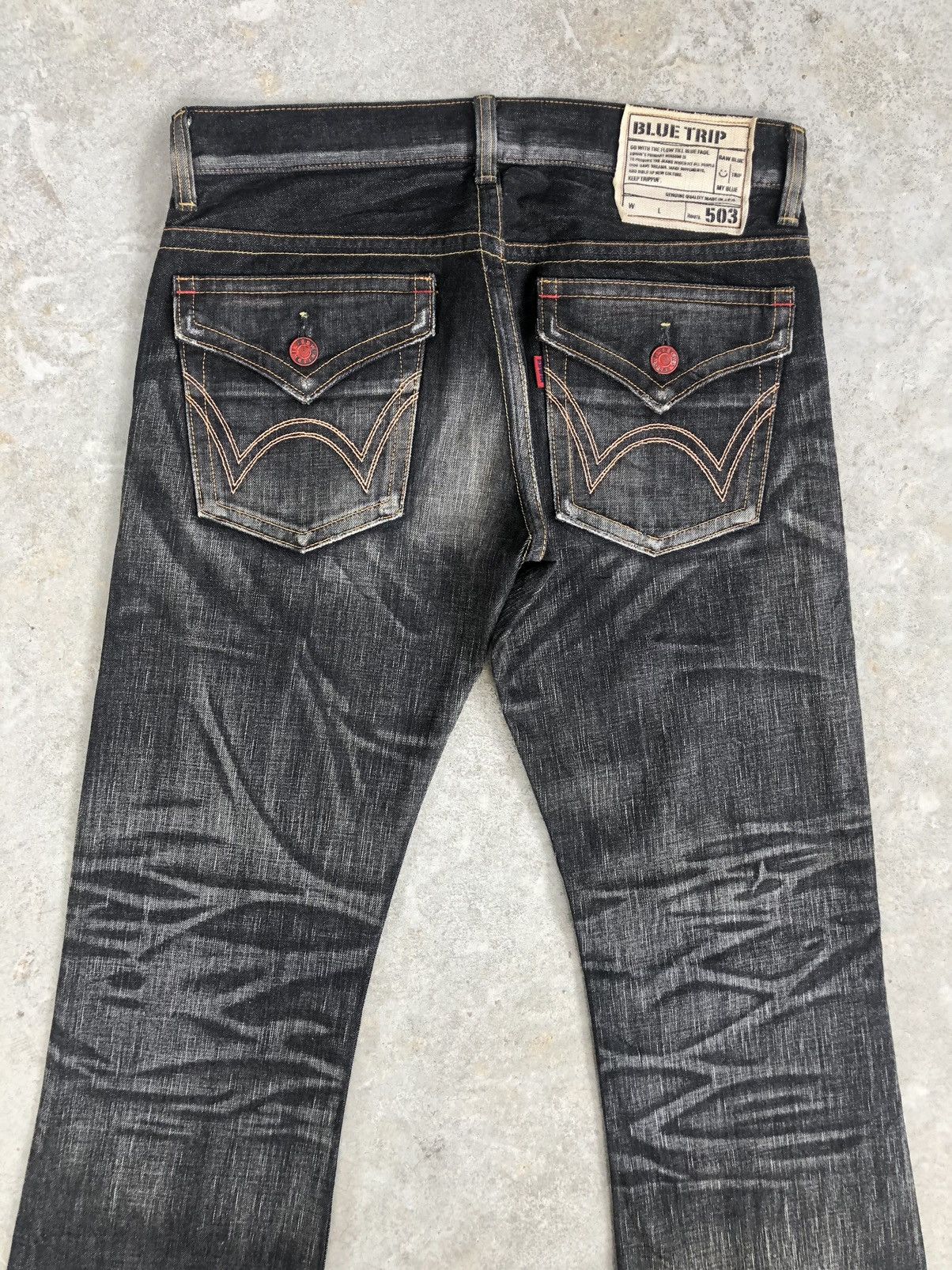 Edwin Edwin 503 Flare Jeans Distressed Jeans Denim Size US 34 / EU 50 - 8 Thumbnail