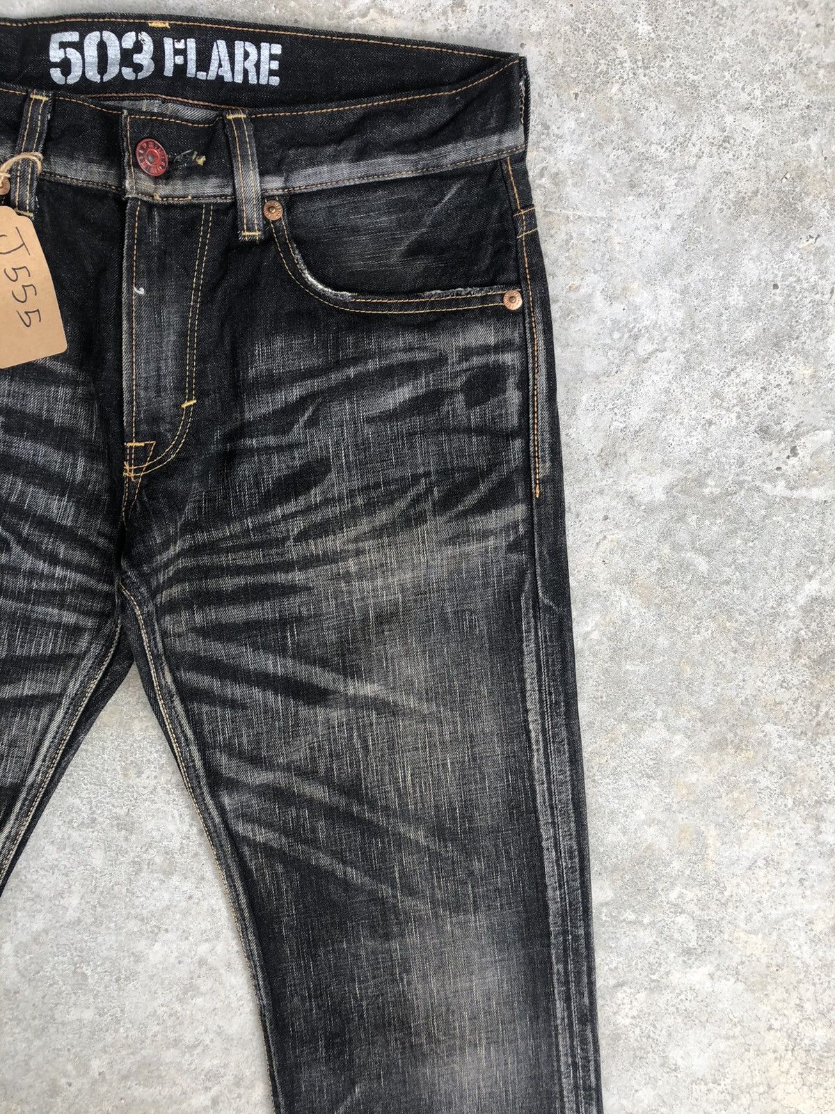 Edwin Edwin 503 Flare Jeans Distressed Jeans Denim Size US 34 / EU 50 - 5 Thumbnail