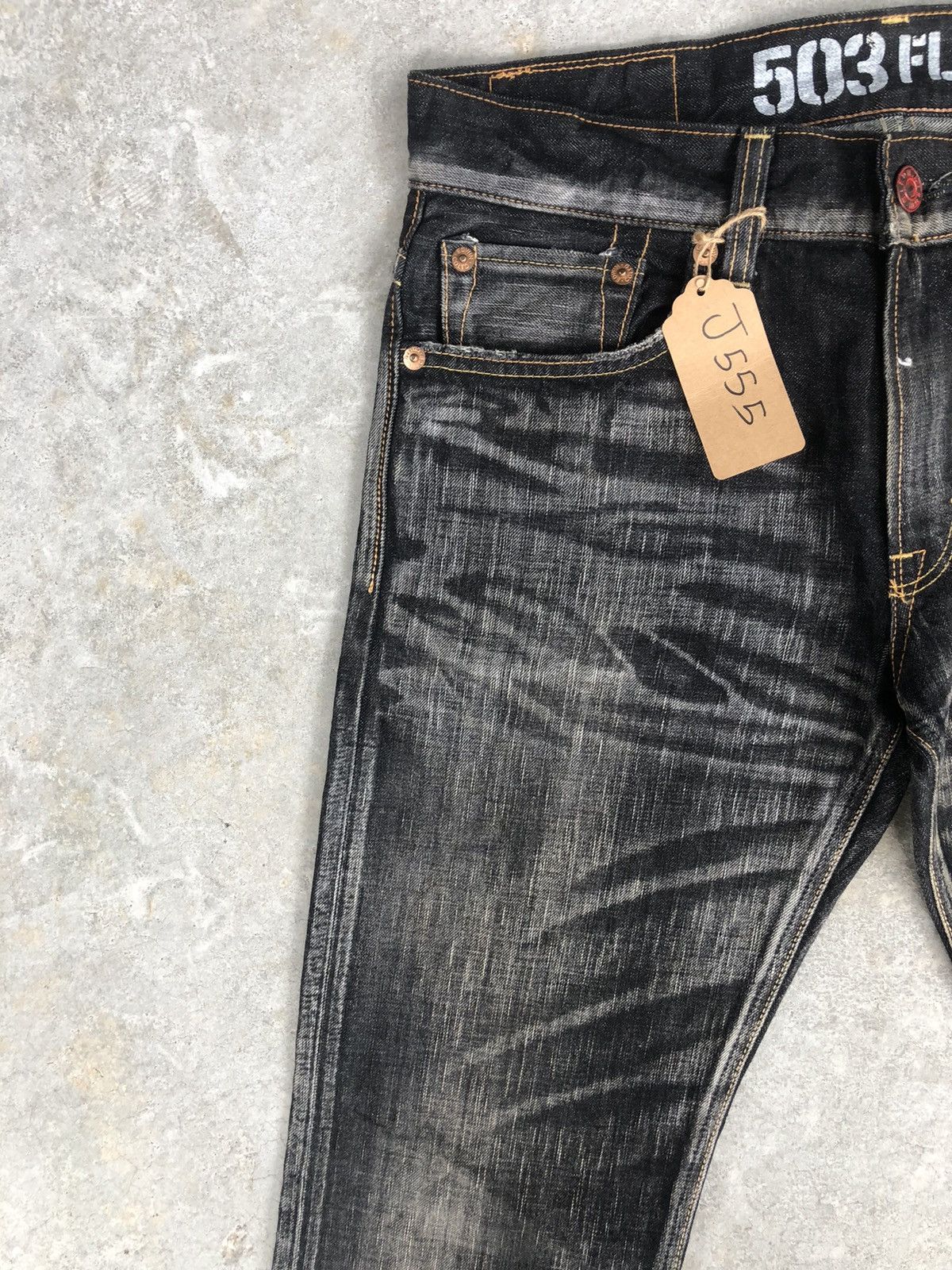 Edwin Edwin 503 Flare Jeans Distressed Jeans Denim Size US 34 / EU 50 - 4 Thumbnail