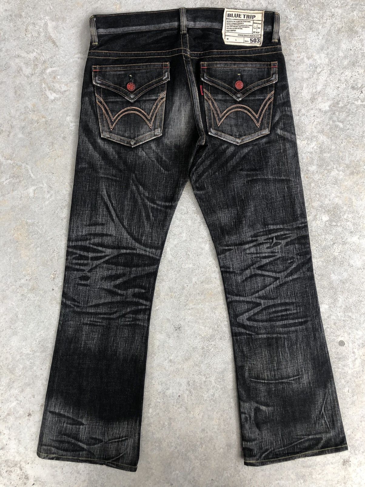 Edwin Edwin 503 Flare Jeans Distressed Jeans Denim Size US 34 / EU 50 - 2 Thumbnail