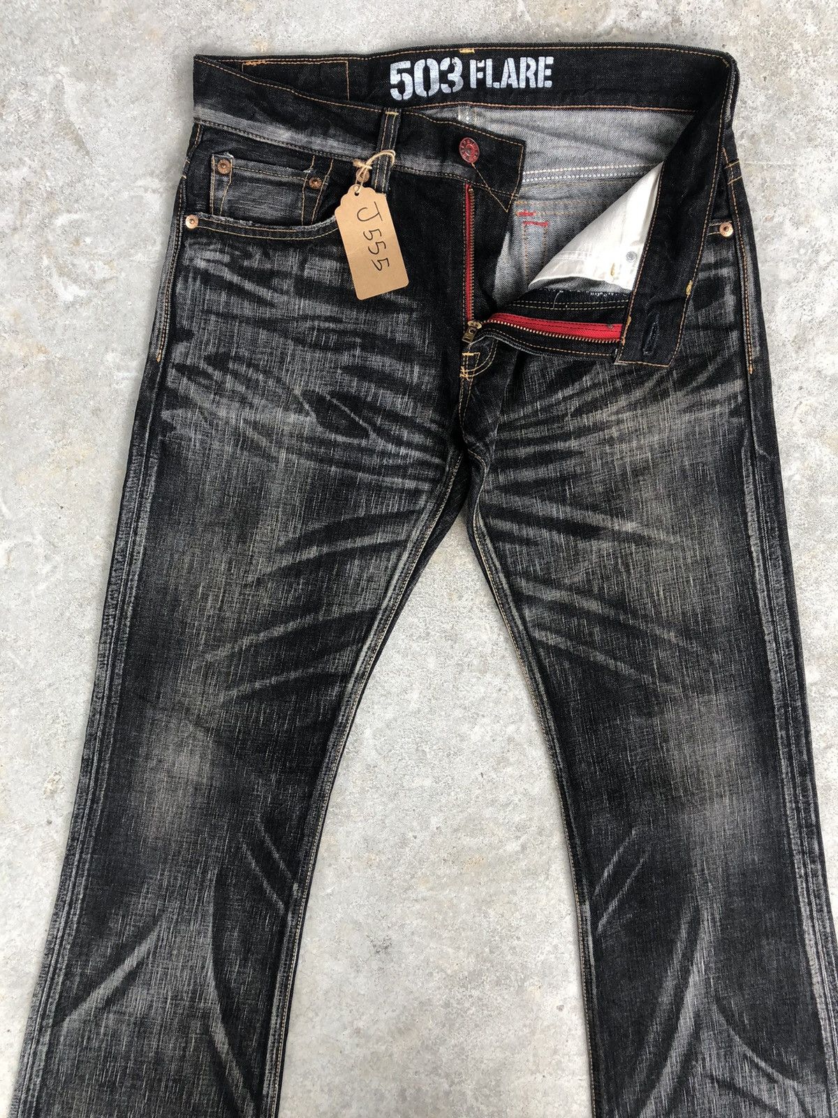 Edwin Edwin 503 Flare Jeans Distressed Jeans Denim Size US 34 / EU 50 - 3 Thumbnail