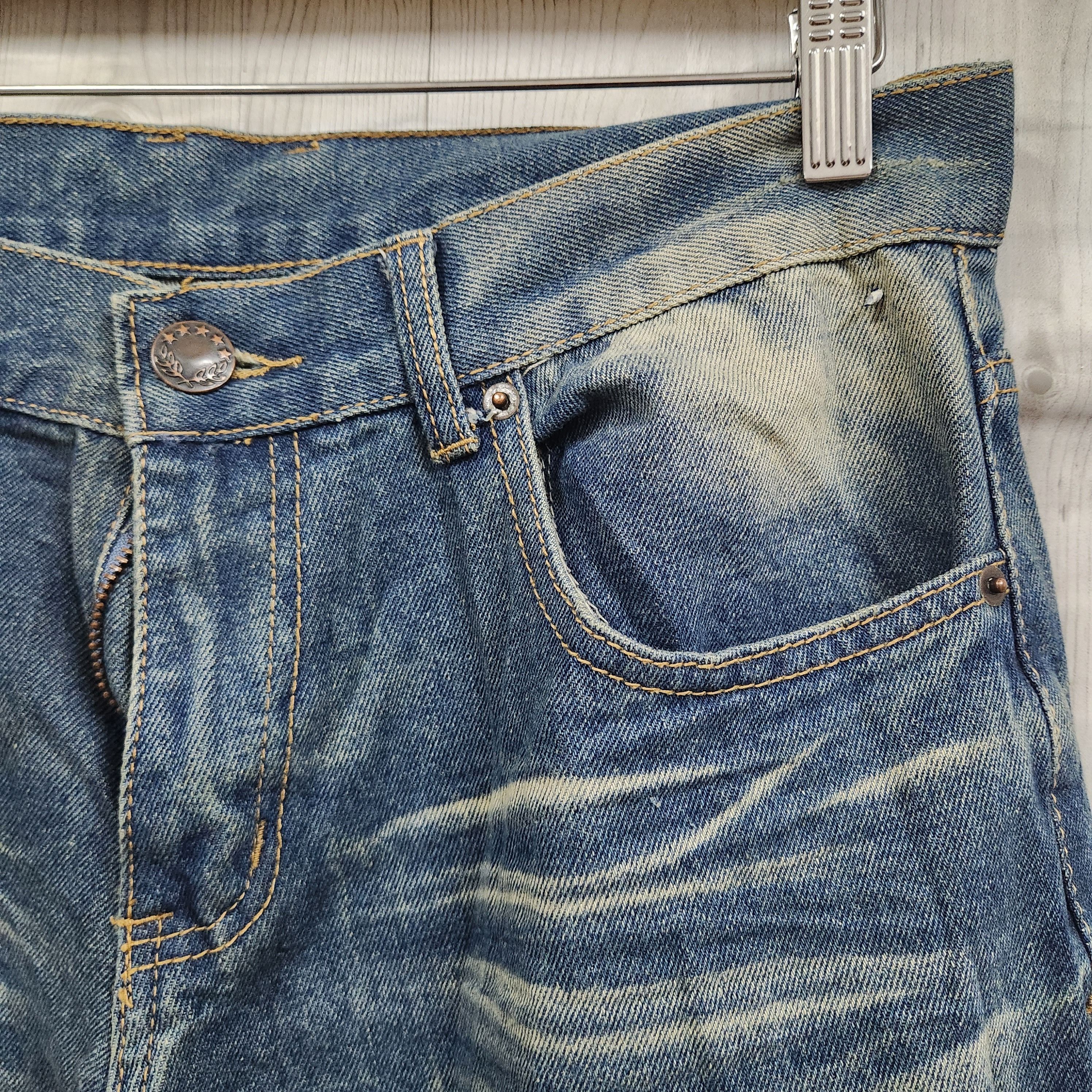 If Six Was Nine × Japan Blue × Japanese Brand Acid Wash Blue Japan Denim Straight Cut Jeans Size US 32 / EU 48 - 15 Thumbnail