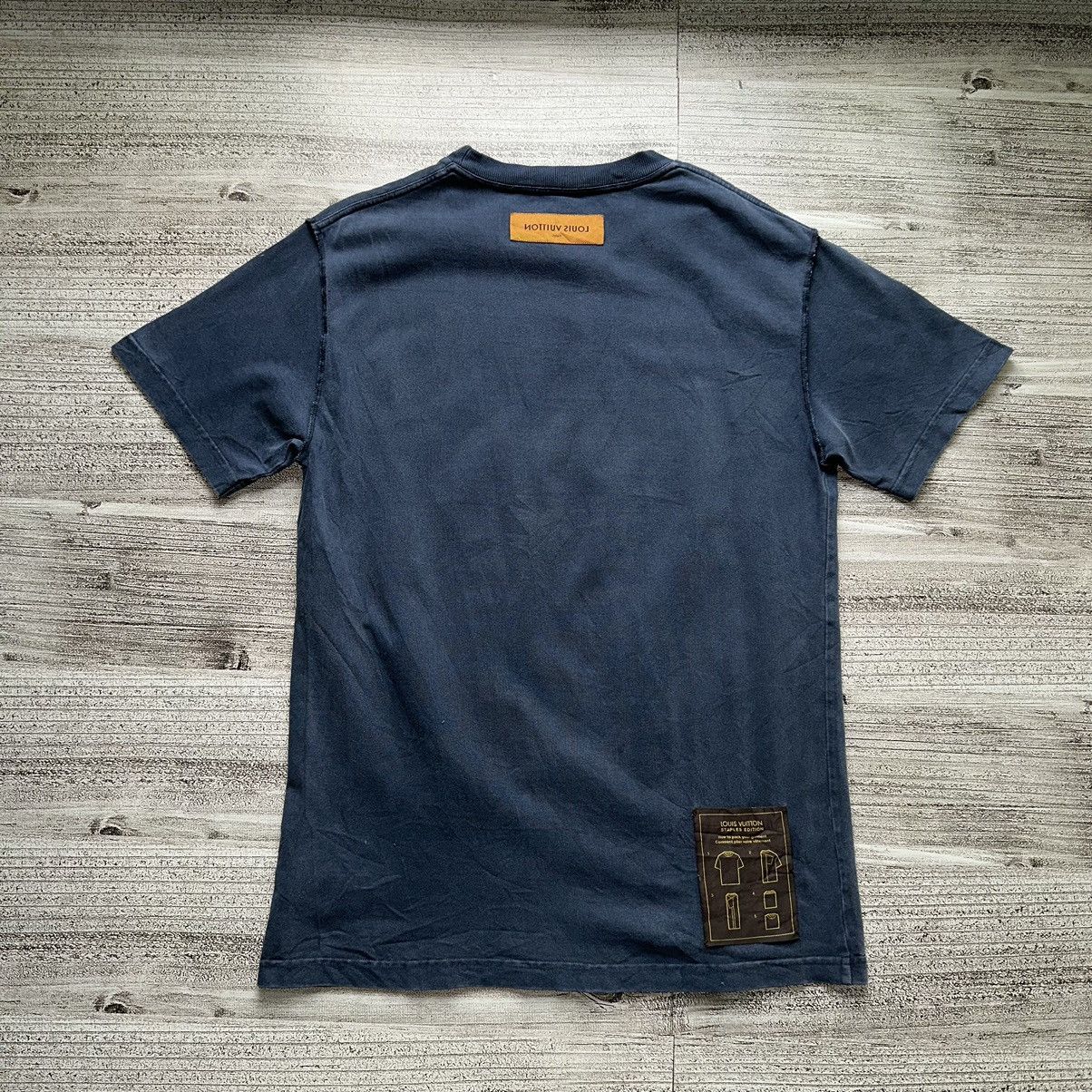 image of Louis Vuitton Staple Edition T Shirt in Blue Ash, Men's (Size Medium)