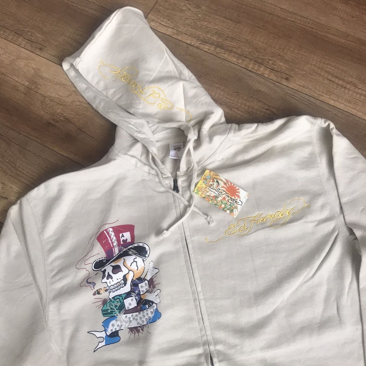 Ed Hardy Ed Hardy Zip Hoodie Vintage Big Logo Christian Audigier Size US XXL / EU 58 / 5 - 3 Thumbnail