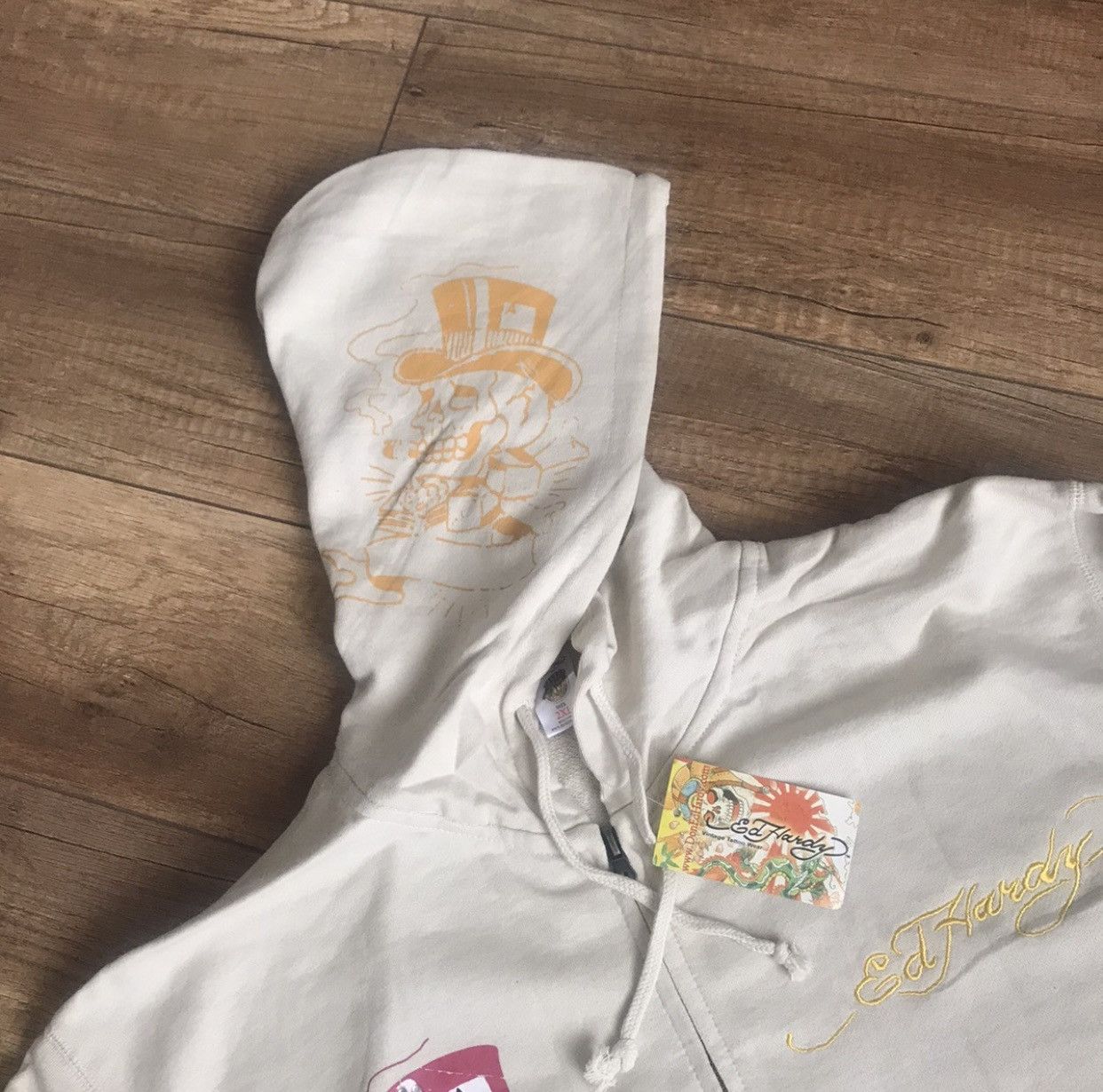 Ed Hardy Ed Hardy Zip Hoodie Vintage Big Logo Christian Audigier Size US XXL / EU 58 / 5 - 4 Thumbnail