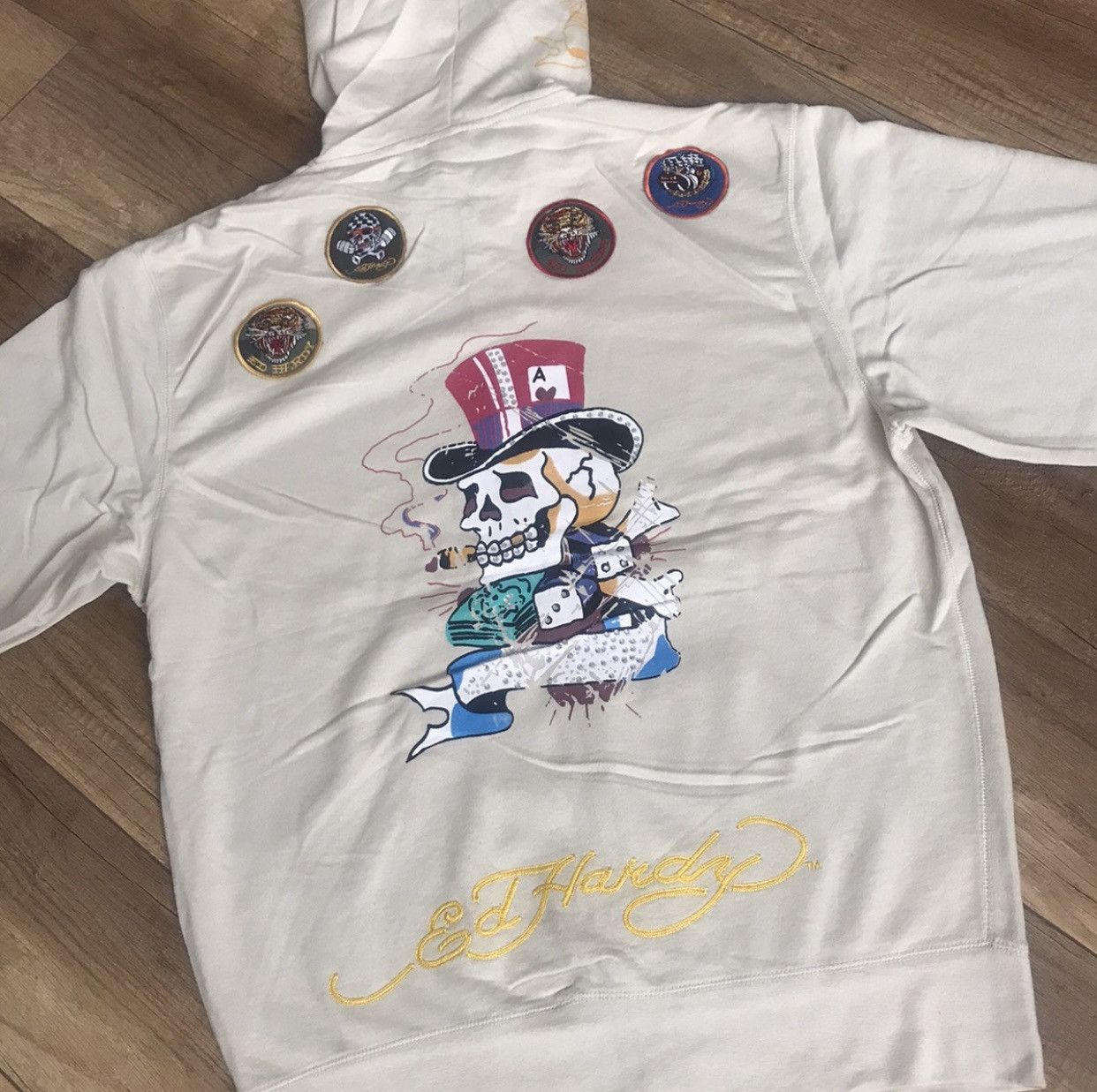 Ed Hardy Ed Hardy Zip Hoodie Vintage Big Logo Christian Audigier Size US XXL / EU 58 / 5 - 7 Thumbnail