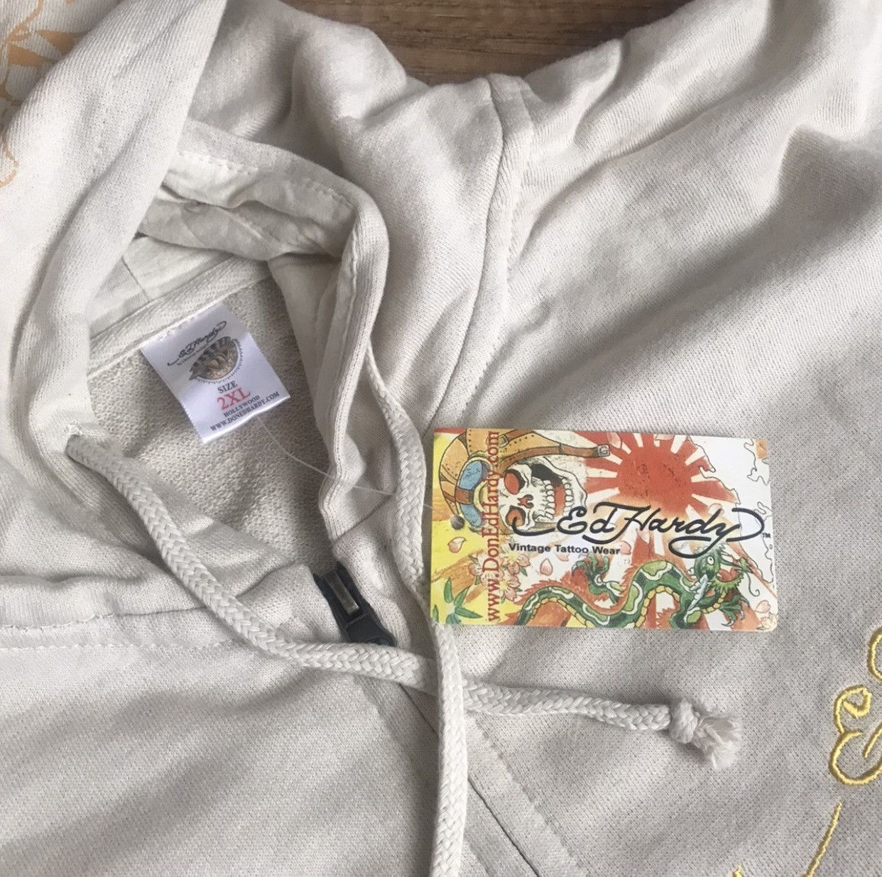 Ed Hardy Ed Hardy Zip Hoodie Vintage Big Logo Christian Audigier Size US XXL / EU 58 / 5 - 10 Thumbnail
