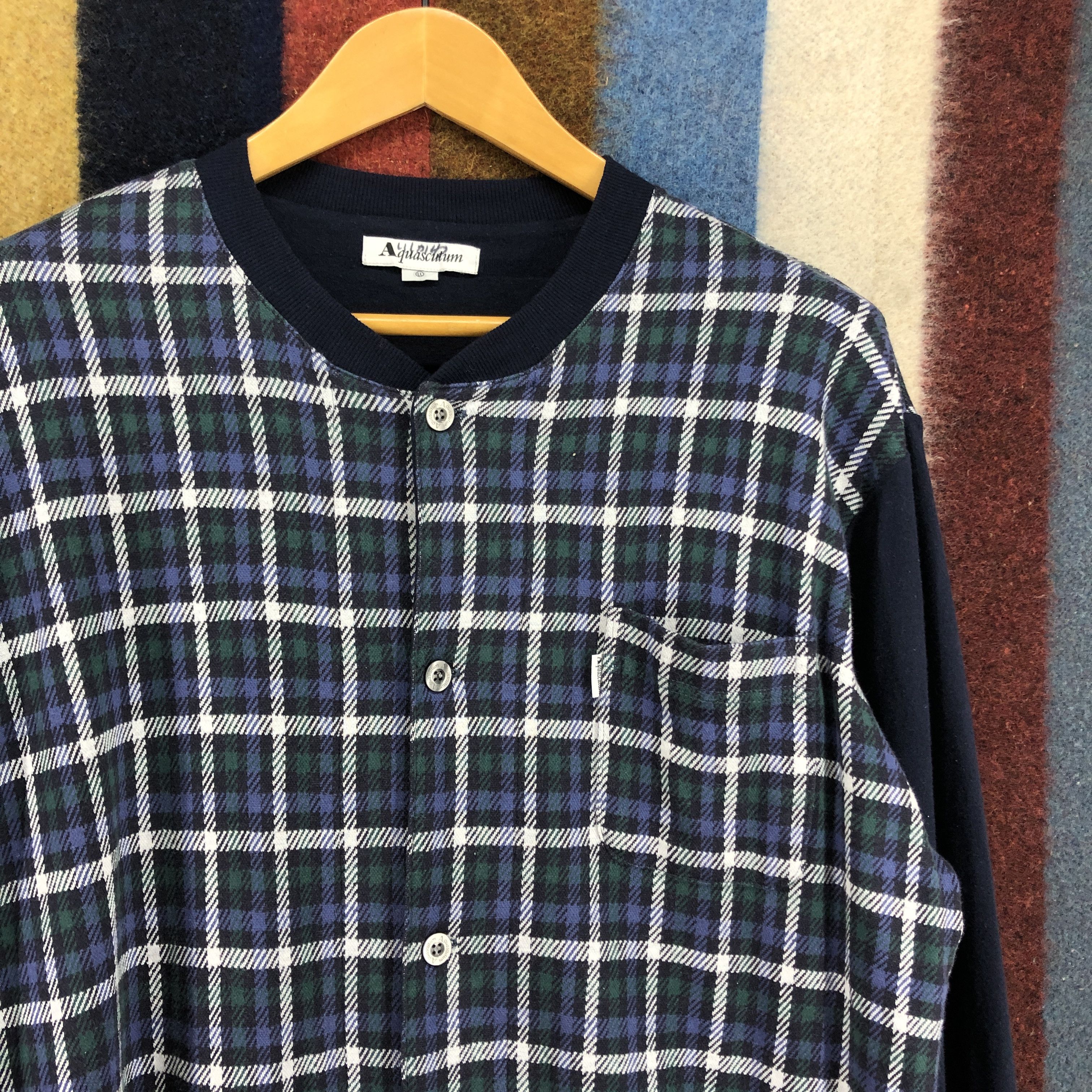 Aquascutum AQUASCUTUM Button Down Sweater Plaid Design #0672/AC Size US L / EU 52-54 / 3 - 2 Thumbnail