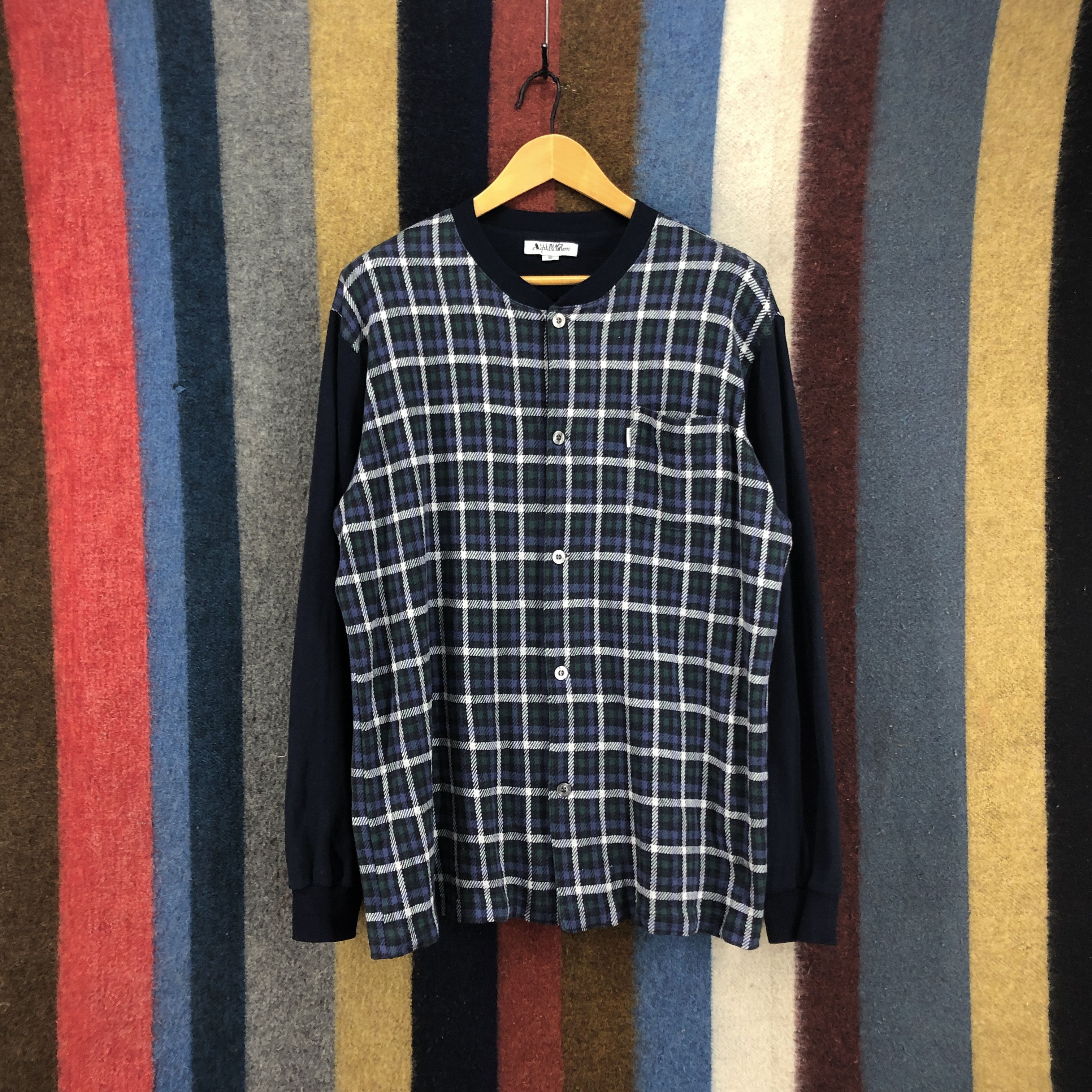 Aquascutum AQUASCUTUM Button Down Sweater Plaid Design #0672/AC Size US L / EU 52-54 / 3 - 1 Thumbnail