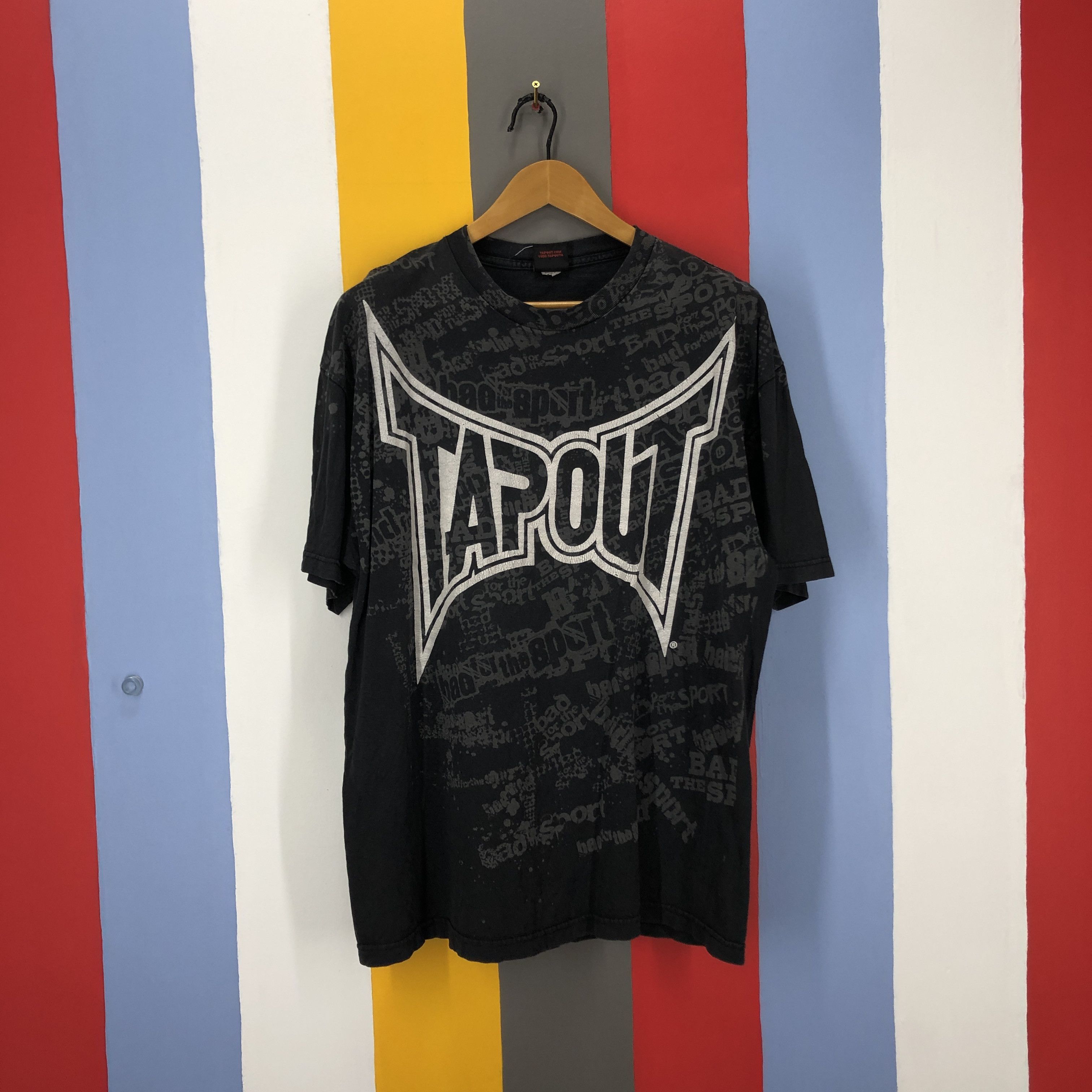 image of Wwe Tap Out Crew Neck T Shirt 0912/ah in Black, Men's (Size Large)