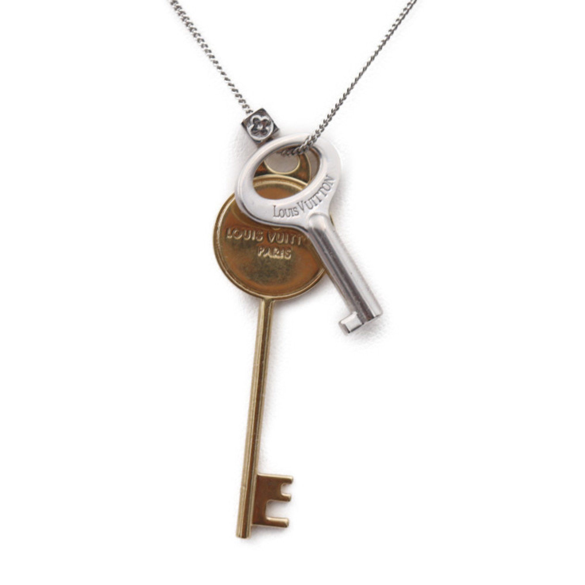 Louis Vuitton Louis Vuitton Broche Pandantif Cle Necklace MP2842 Metal Gold Silver  Key Motif Pendant | Grailed