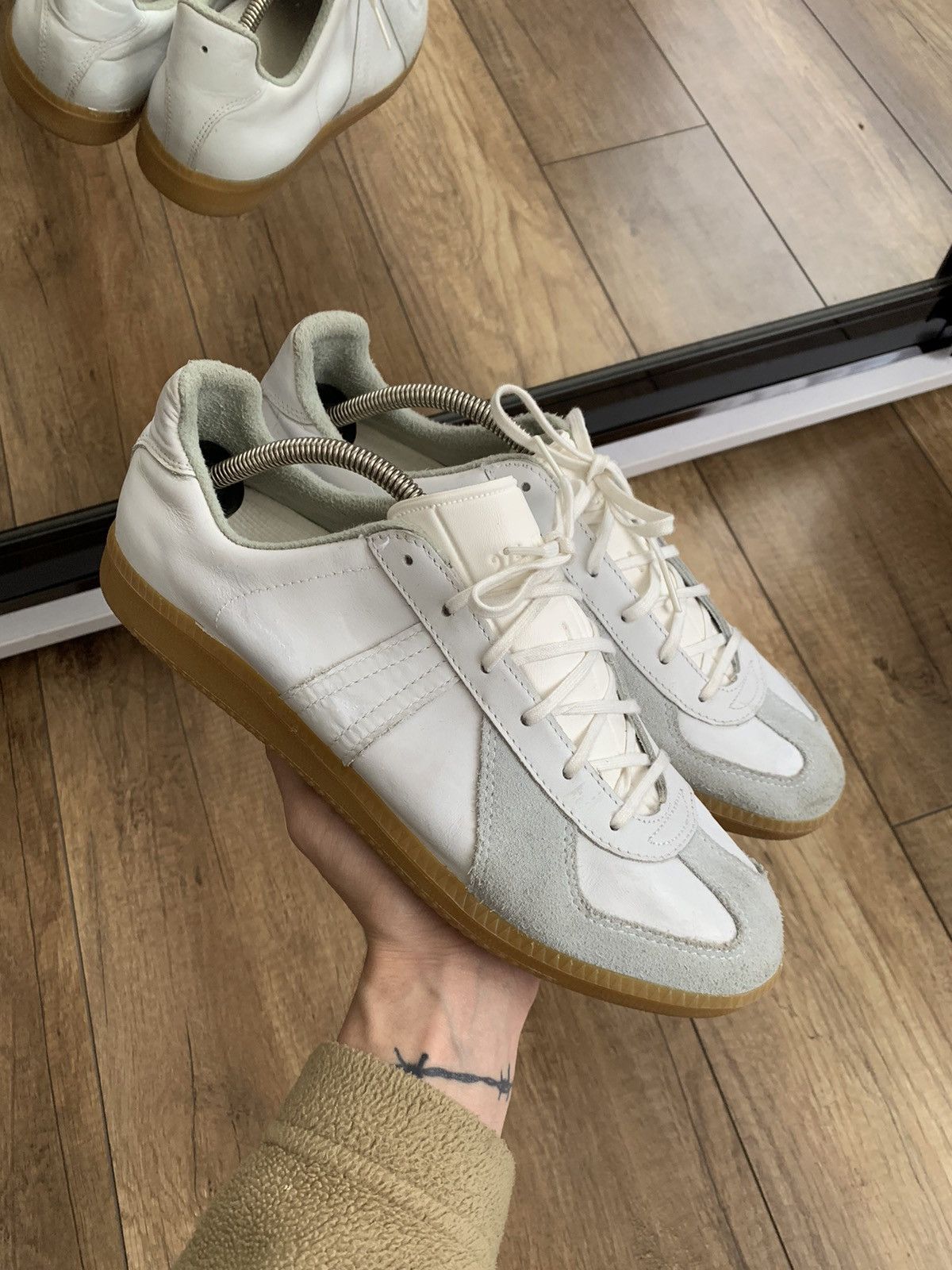 German Army Retro Cracked Moral White Versatile Men's Casual Shoes