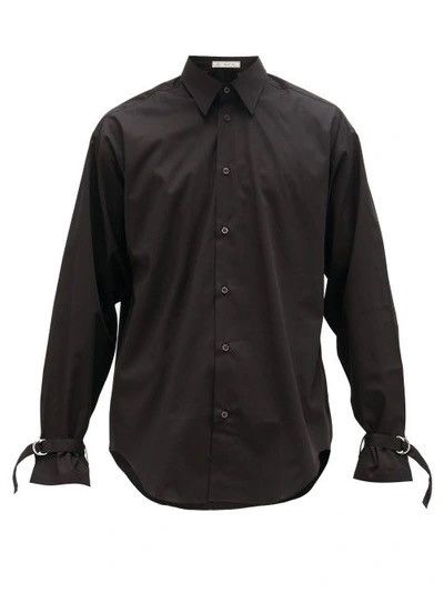 image of Umit Benan D Ring Buckle Sleeve Shirt in Black, Men's (Size Large)
