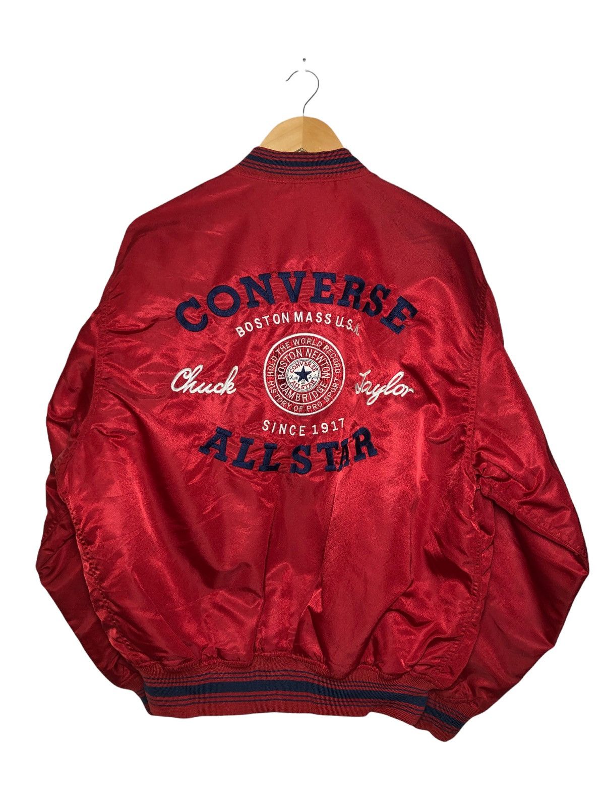 Converse × Vintage Vintage Converse Embroidered Varsity Jacket Size US XL / EU 56 / 4 - 1 Thumbnail