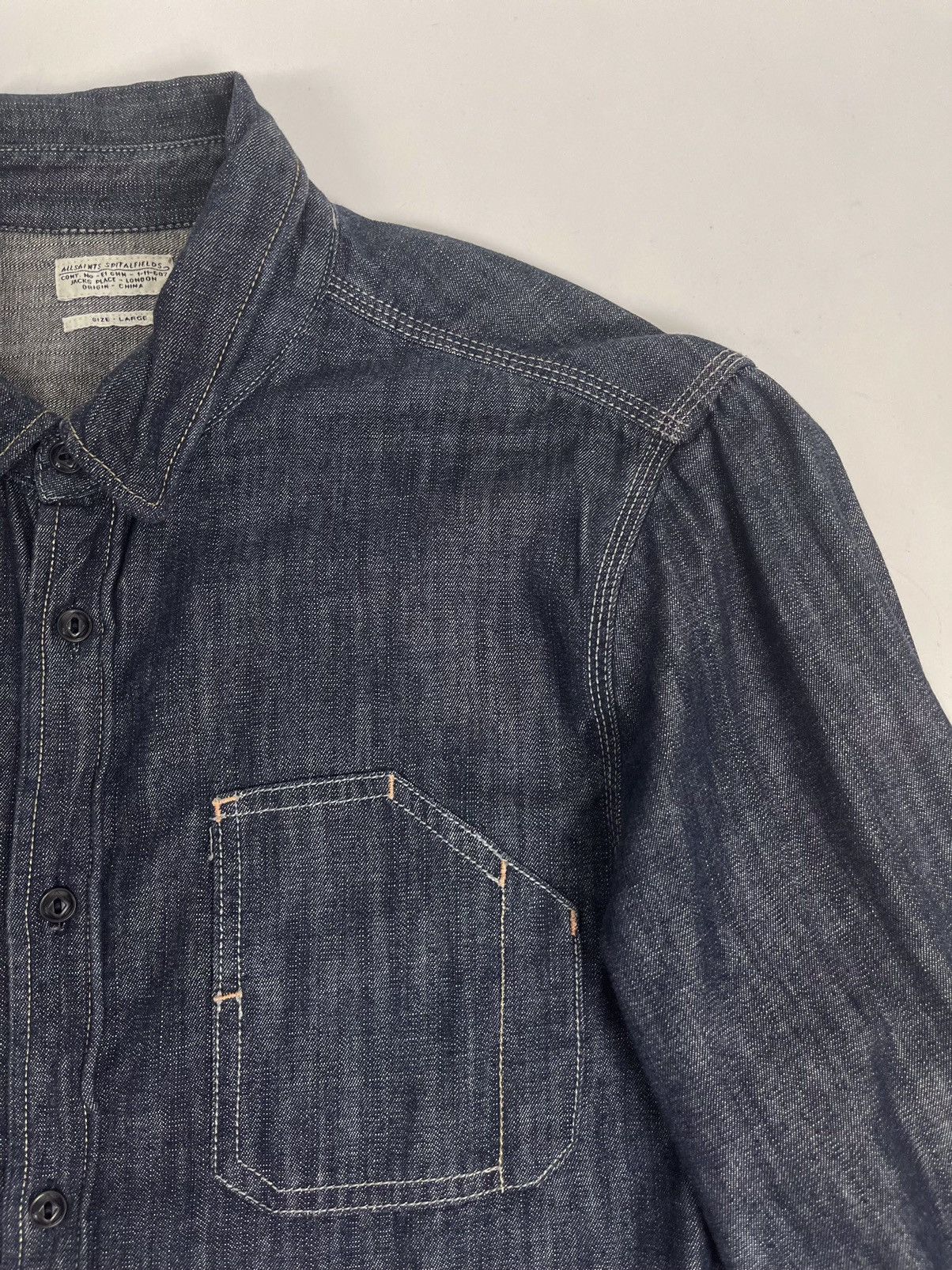 Allsaints Allsaints Spitalfields Denim Shirt Size US L / EU 52-54 / 3 - 5 Thumbnail