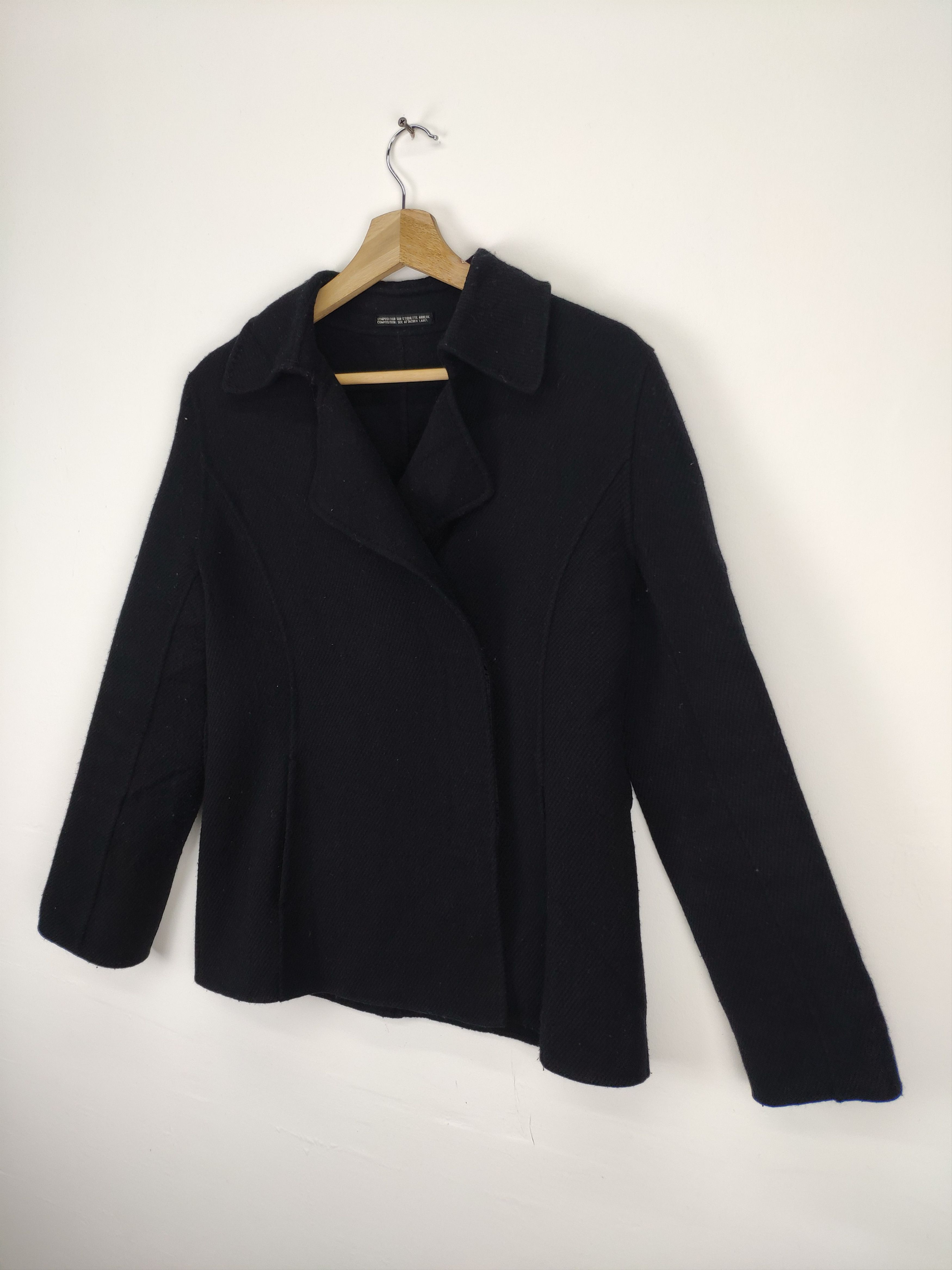Designer × Yohji Yamamoto Ined by Yohji Yamamoto Wool Black Coat Size S / US 4 / IT 40 - 3 Thumbnail