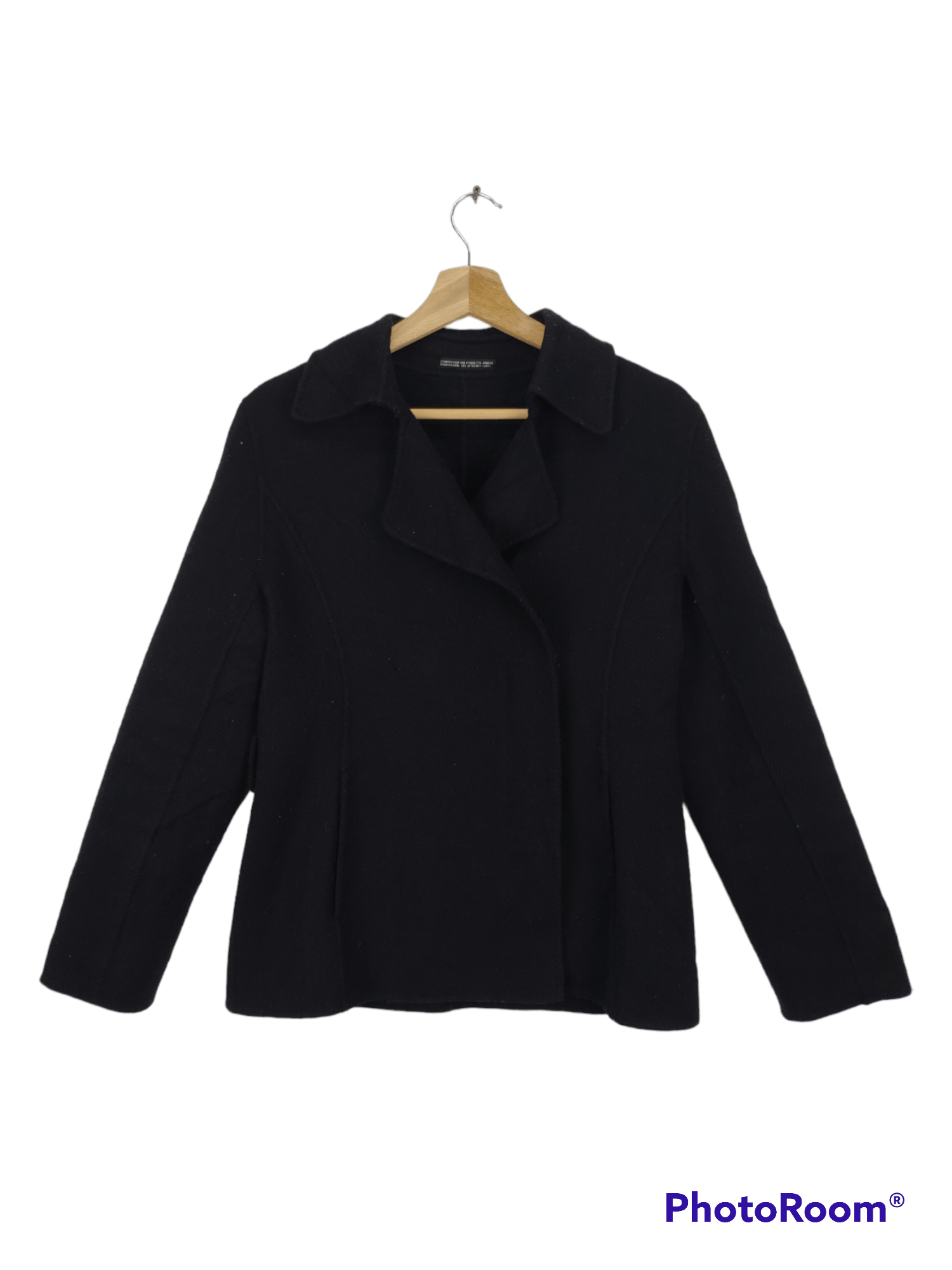 Designer × Yohji Yamamoto Ined by Yohji Yamamoto Wool Black Coat Size S / US 4 / IT 40 - 1 Thumbnail